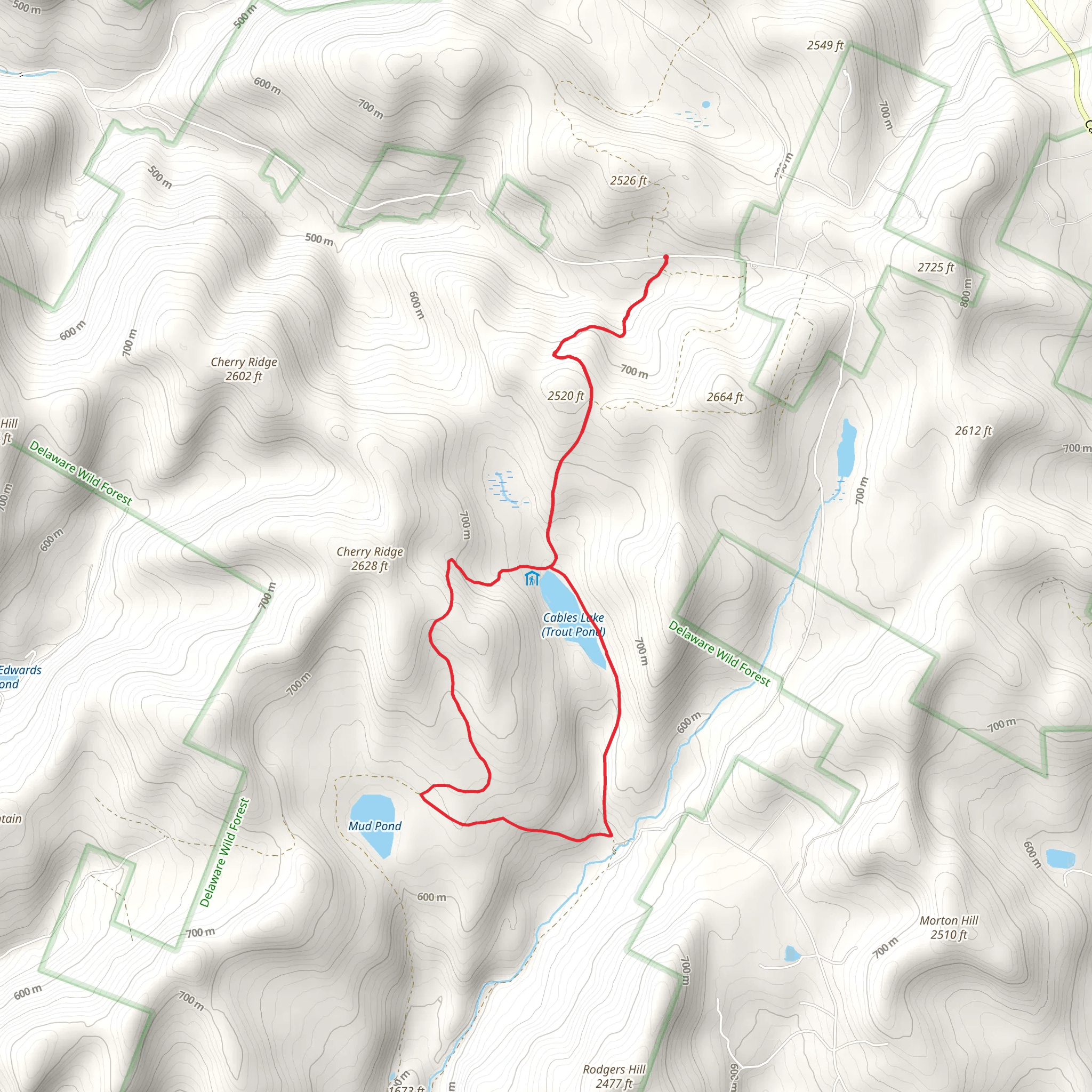 Cables Lake Trout Pond Loop Trail mobile static map