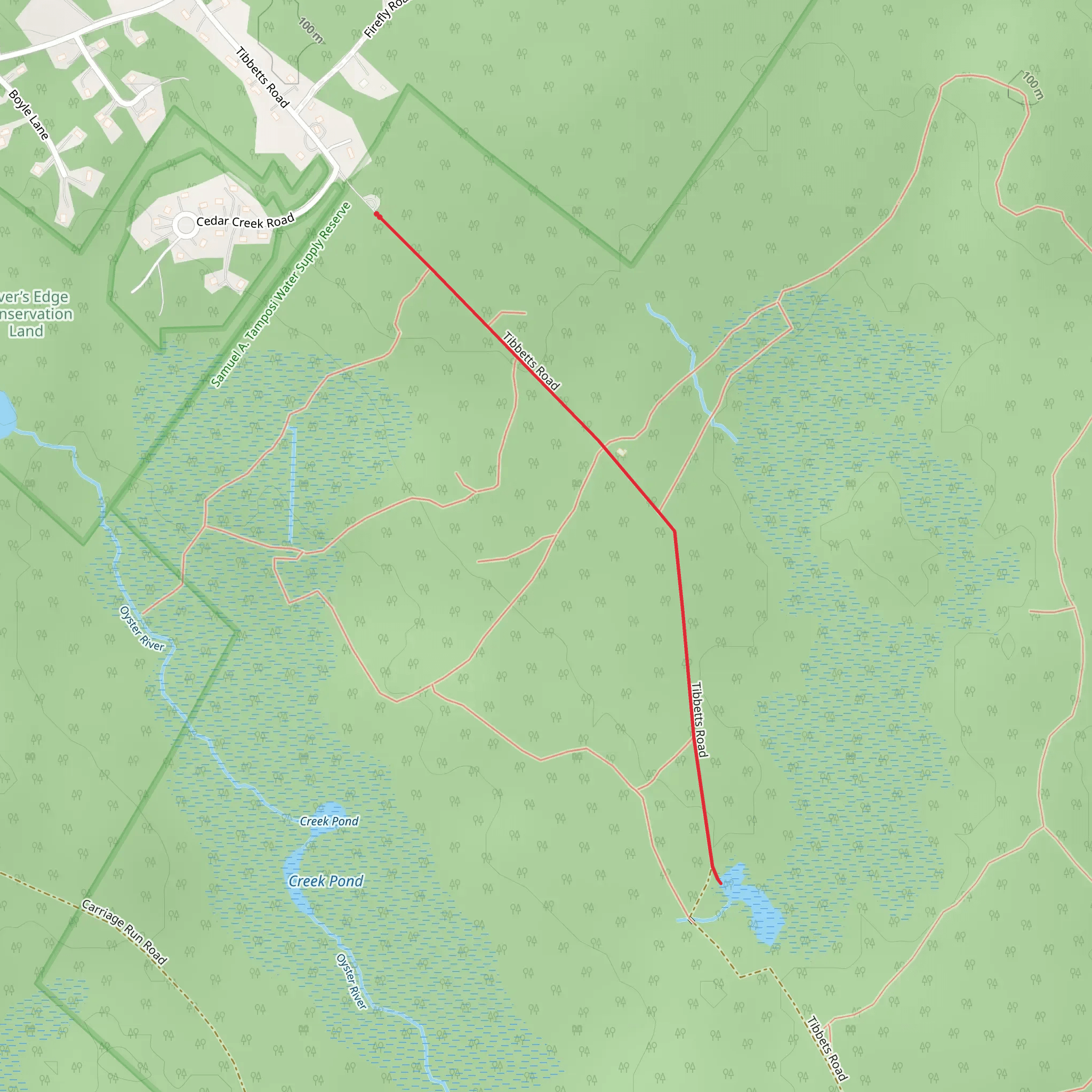 Tibbetts Road Trail mobile static map