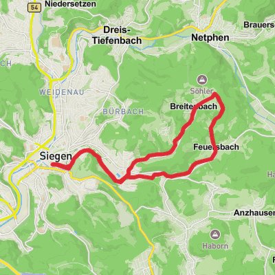 Siegen to Breitenbach Loop mobile static map