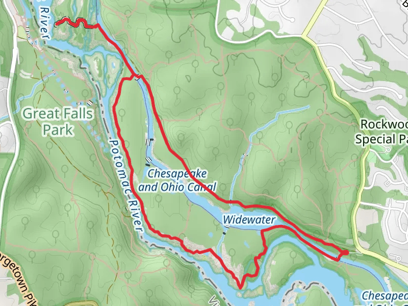 Great Falls Overlook, Billy Goat Section A and Chesapeake and Ohio Canal Loop Trail