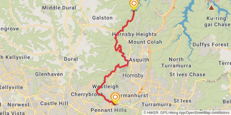 The Great North Walk stage 3 Map