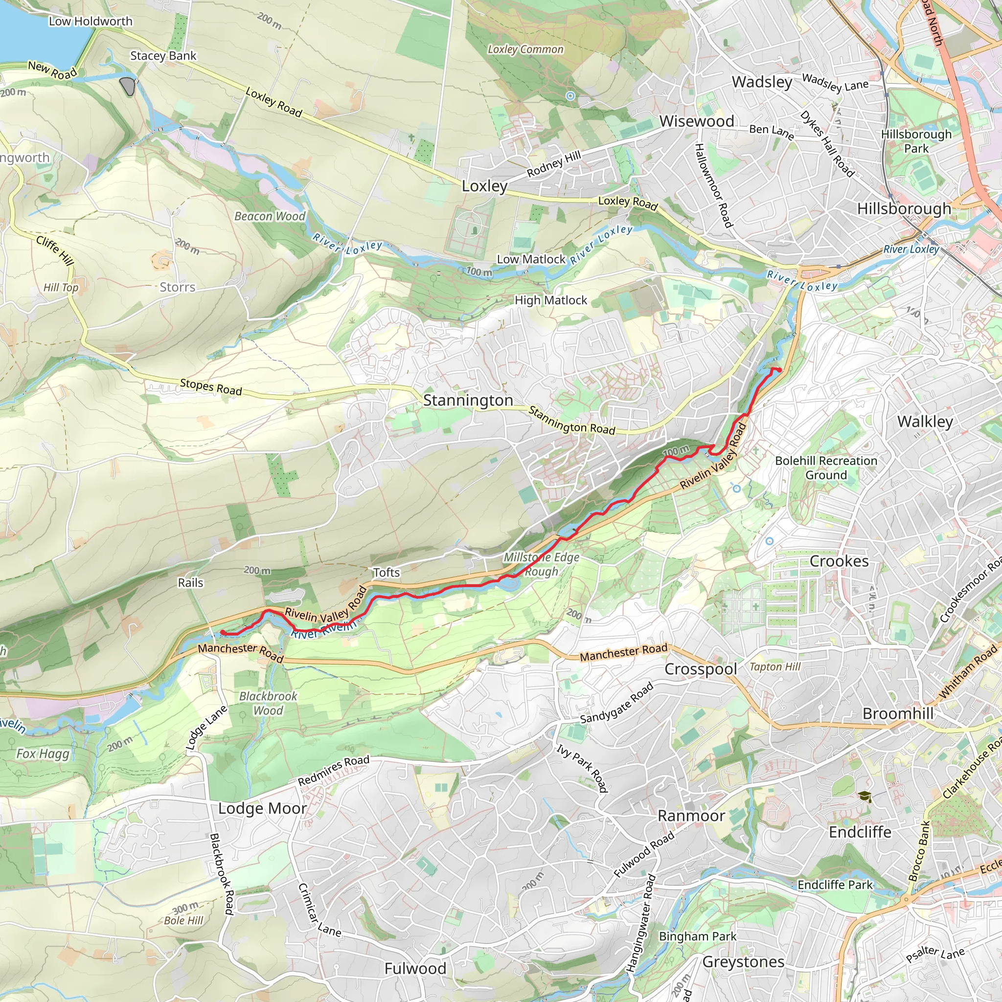 Rivelin Valley Nature Trail mobile static map
