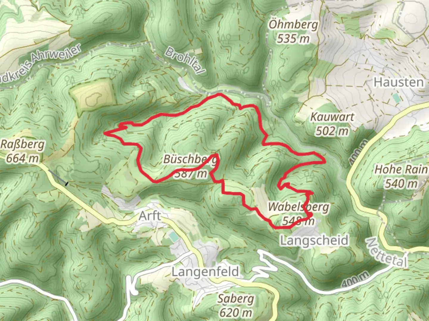 An image depicting the trail Wacholderweg Loop and its surrounding area.