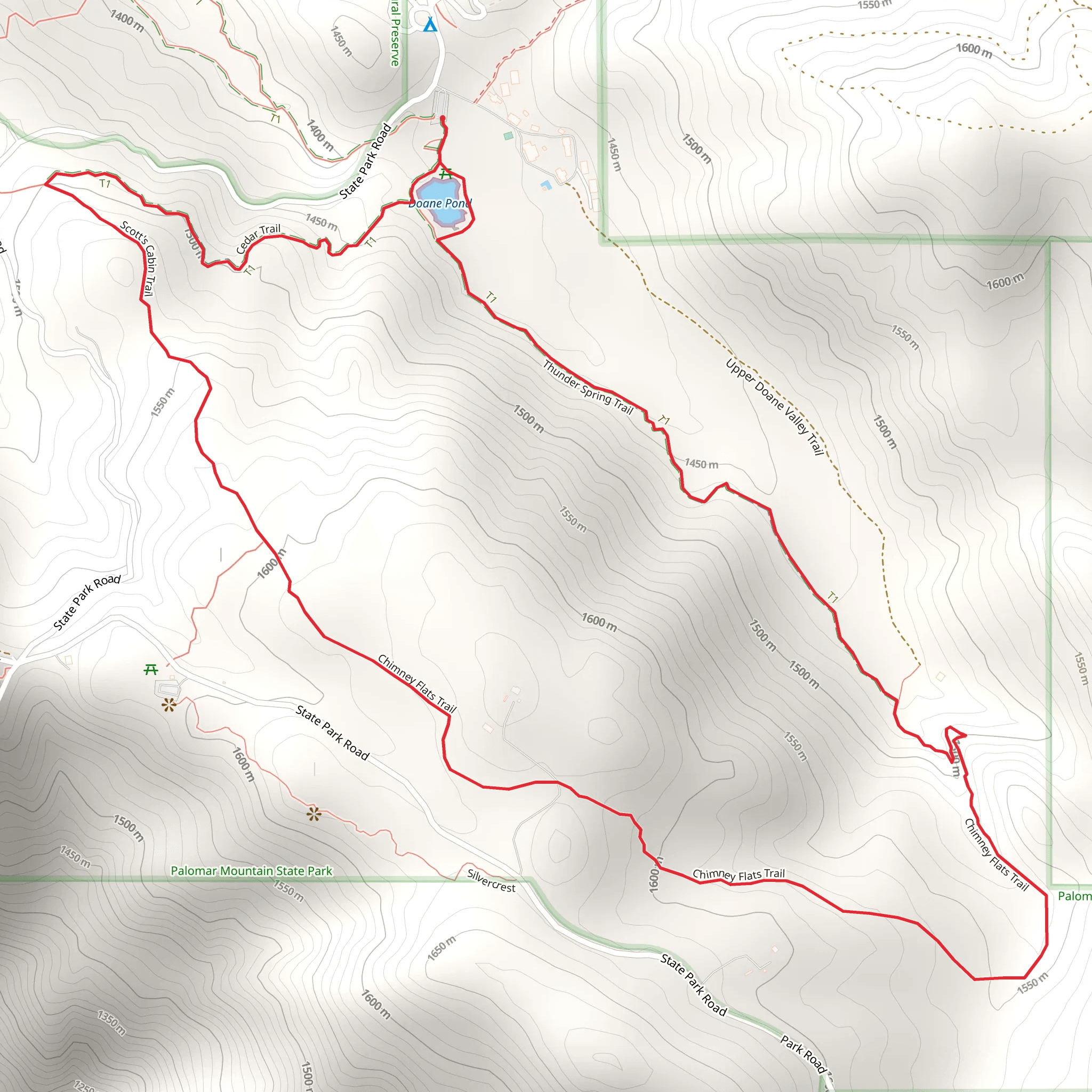 Scott's Cabin and Cedar Loop Trail mobile static map