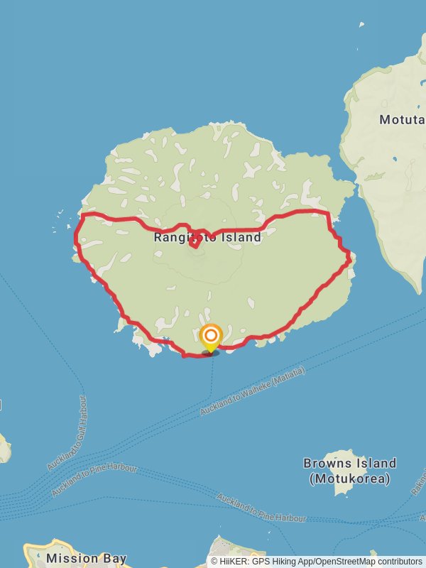 Rangitoto Island Coastal Track to Mackenzie Bay Loop mobile static map