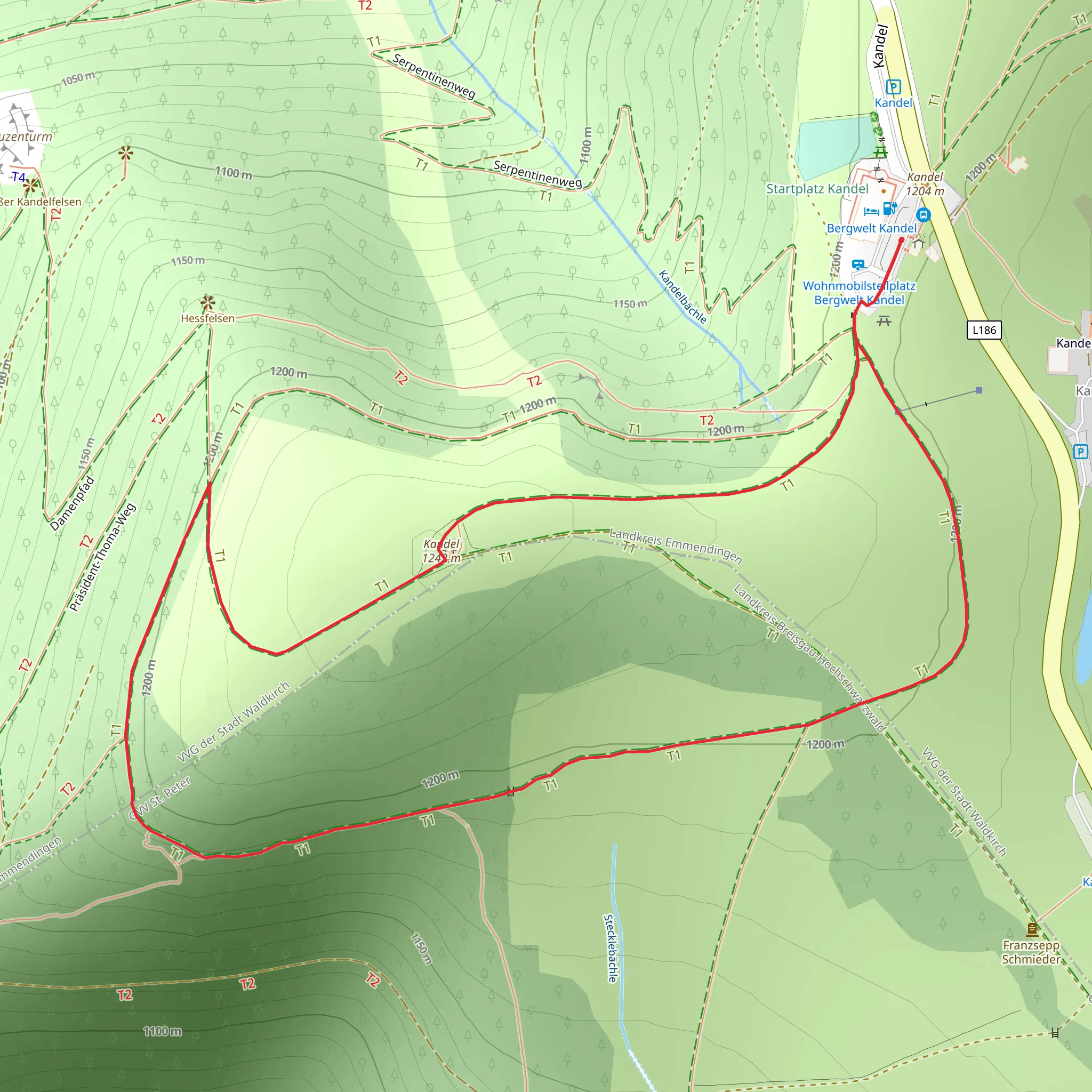 Kandel Loop via Kandelpyramide Tuchlebank mobile static map