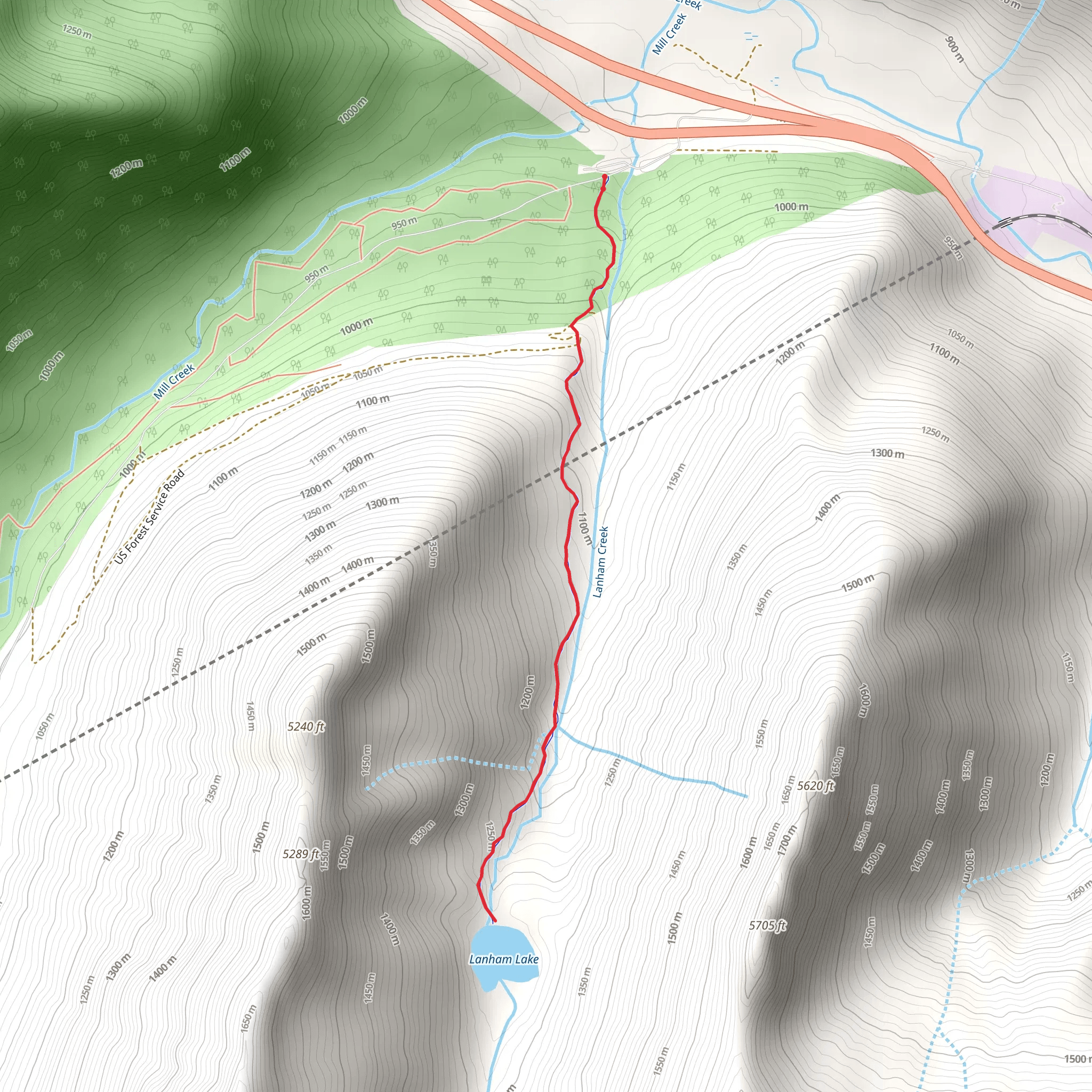 Lanham Lake Trail mobile static map