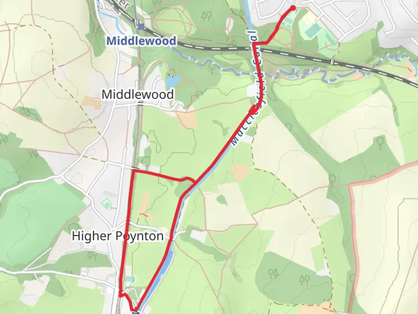 An image depicting the trail Macclesfield Canal Walk and its surrounding area.