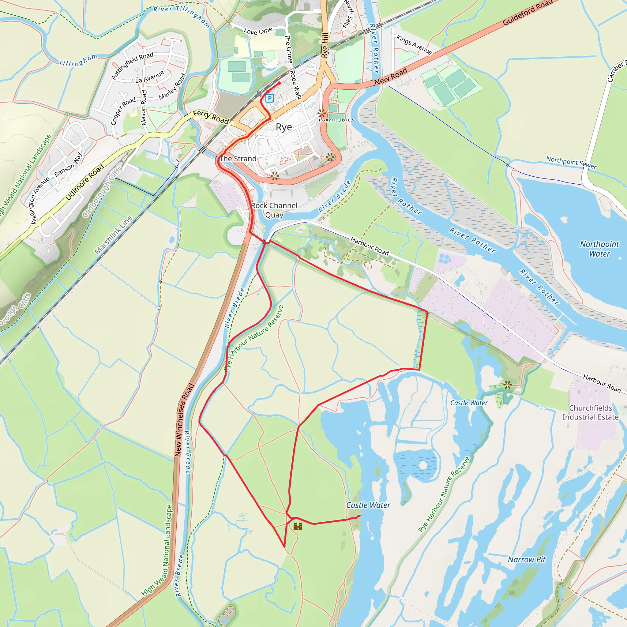 Rye Harbour Nature Reserve and Ken Halpin Hide Walk mobile static map