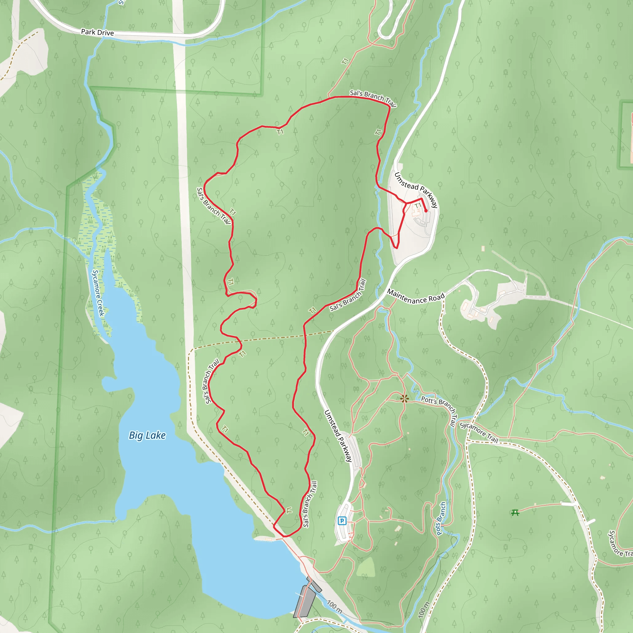 Sal's Branch Loop Trail mobile static map