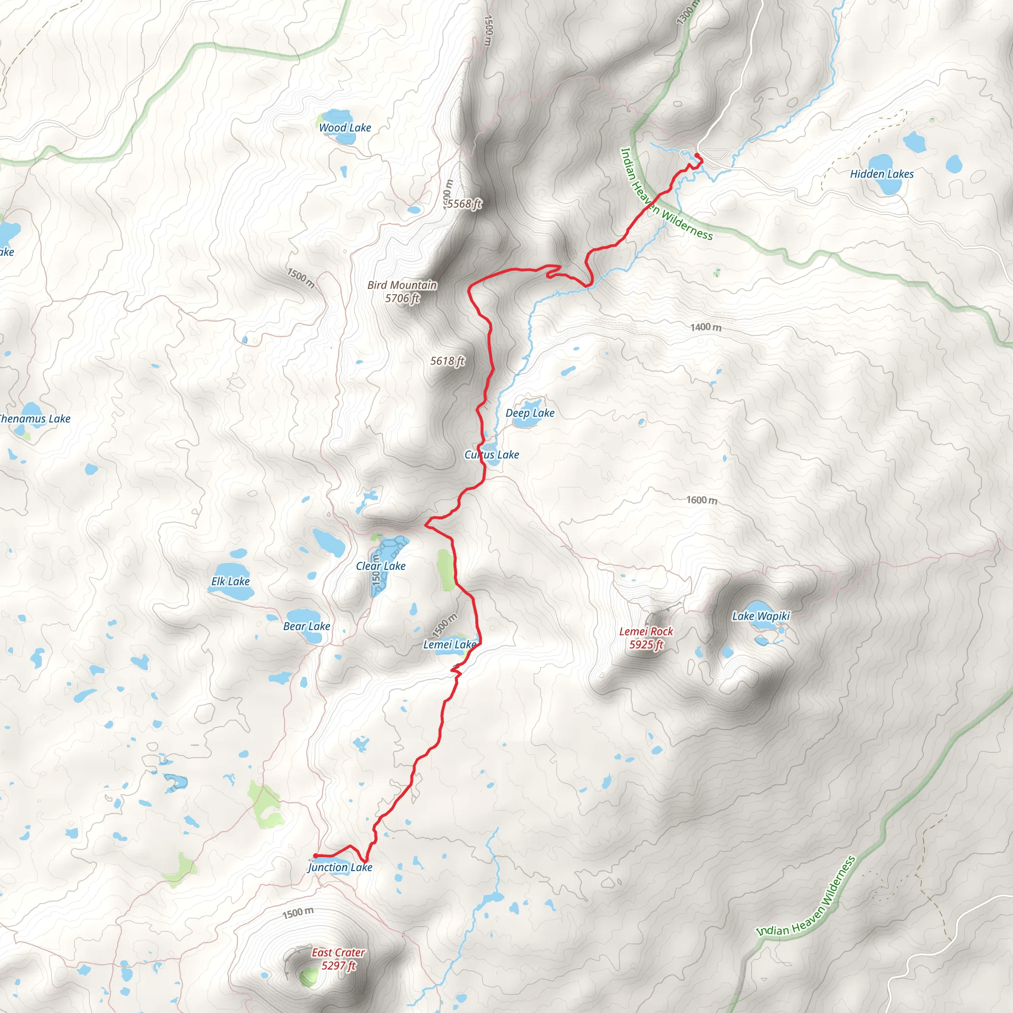 Lemei Trail to Junction Lake mobile static map