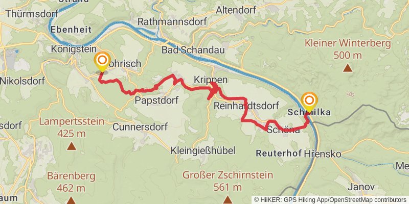 Malerweg stage 5 Map