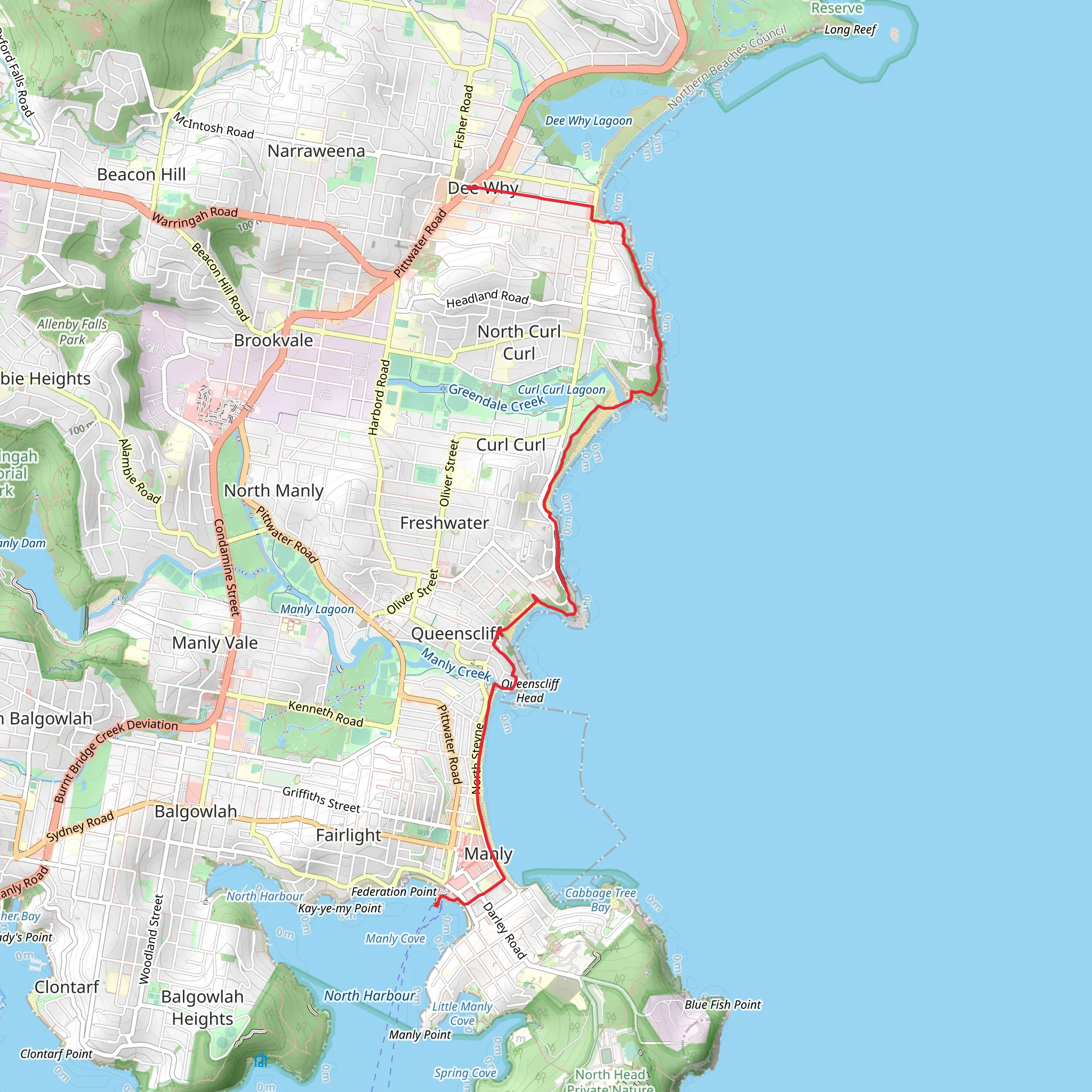 Dee Why - Manly mobile static map