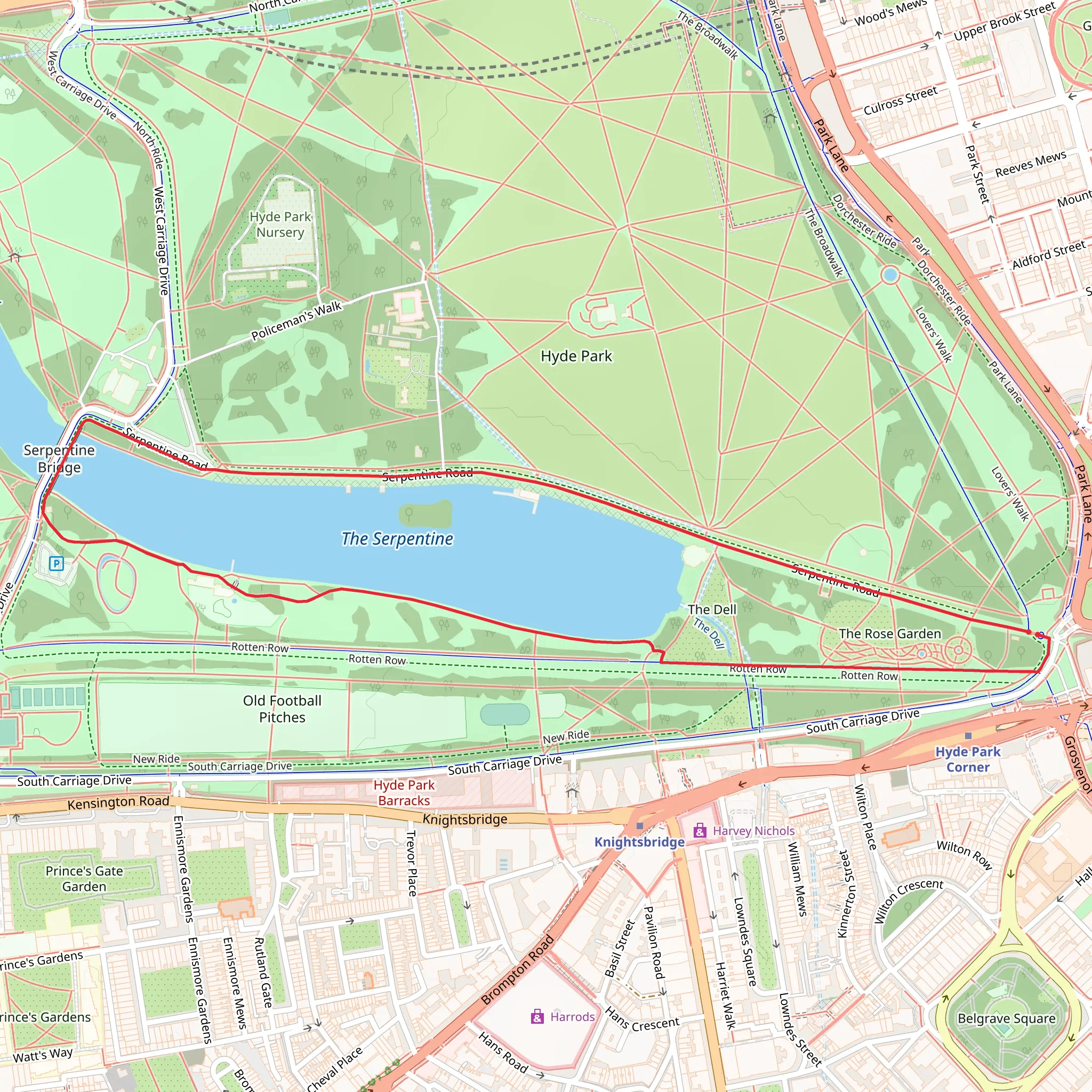 Serpentine Lake Loop mobile static map