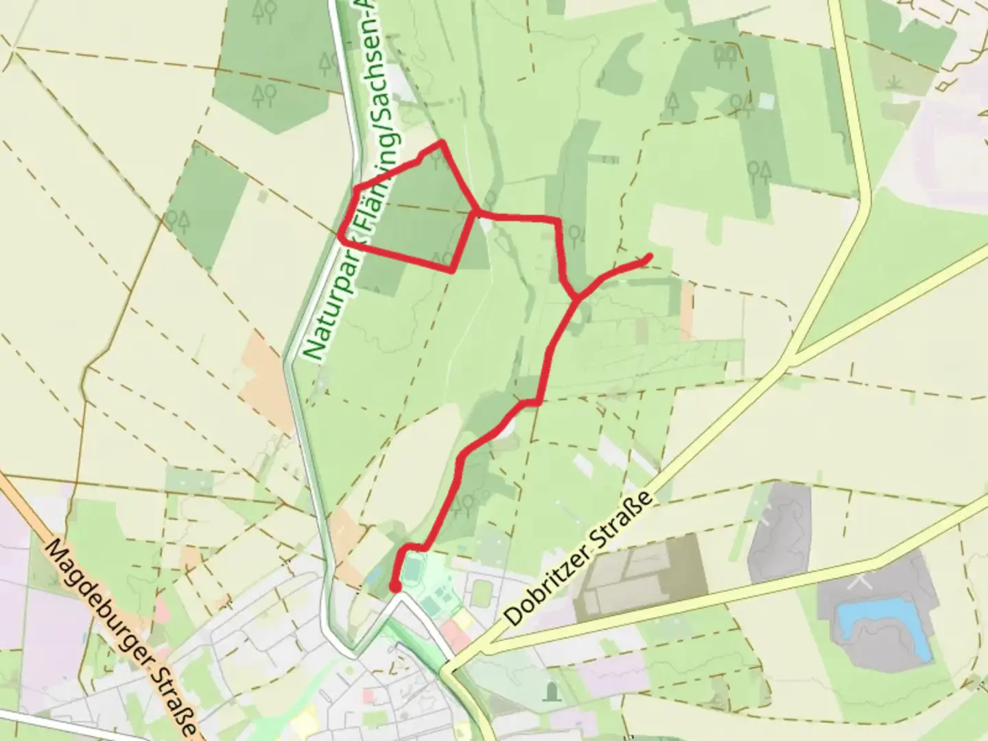 An image depicting the trail Buschmuhle Loop and its surrounding area.