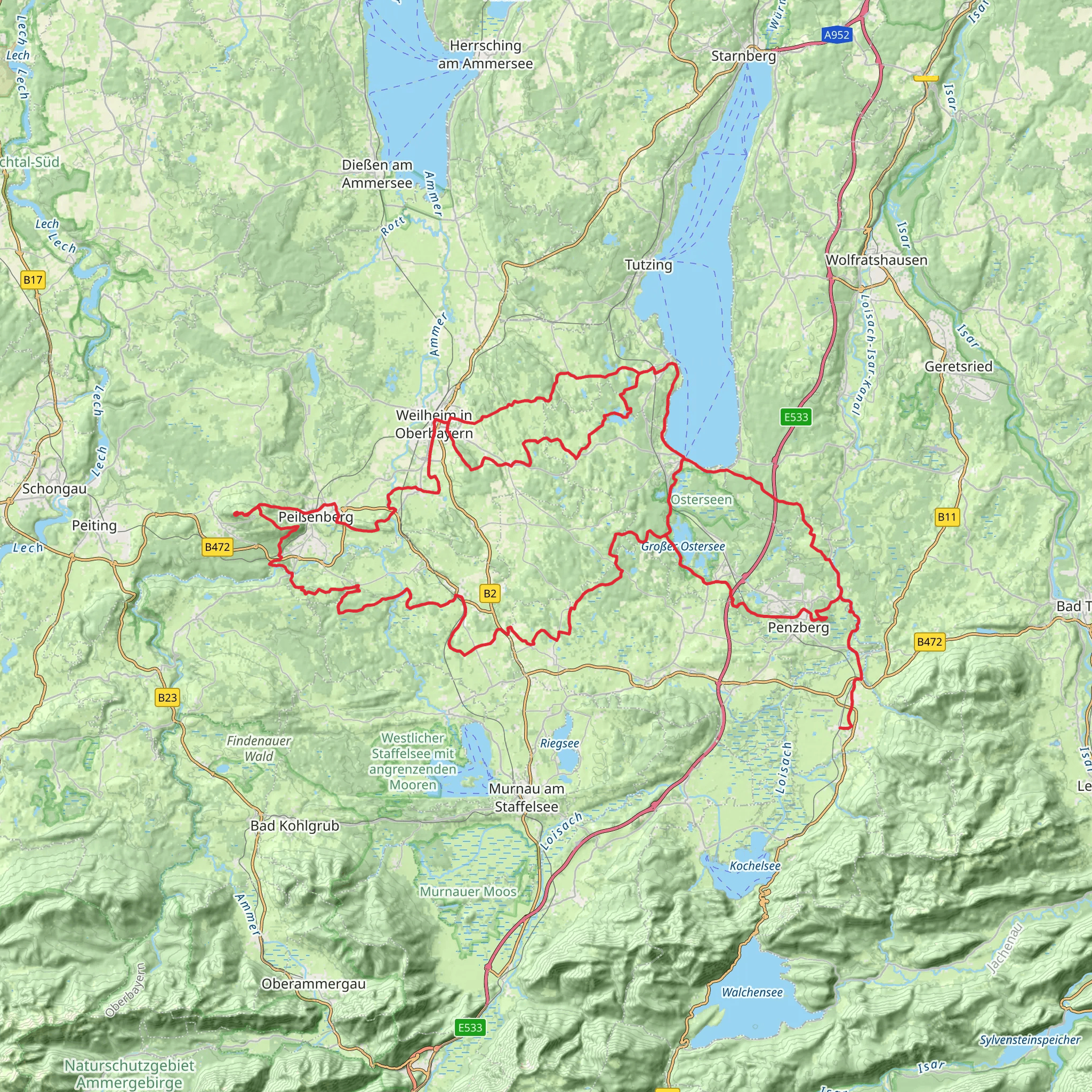 Heilige Landschaft Pfaffenwinkel - Ostschleife mobile static map