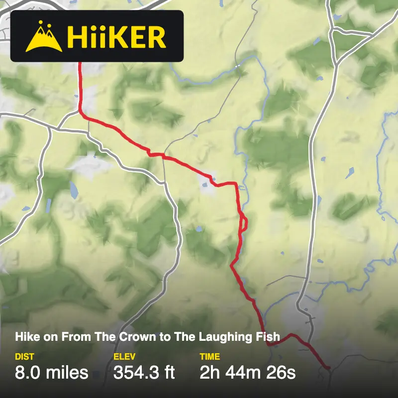 A map preview of the recording Hike on From The Crown to The Laughing Fish.