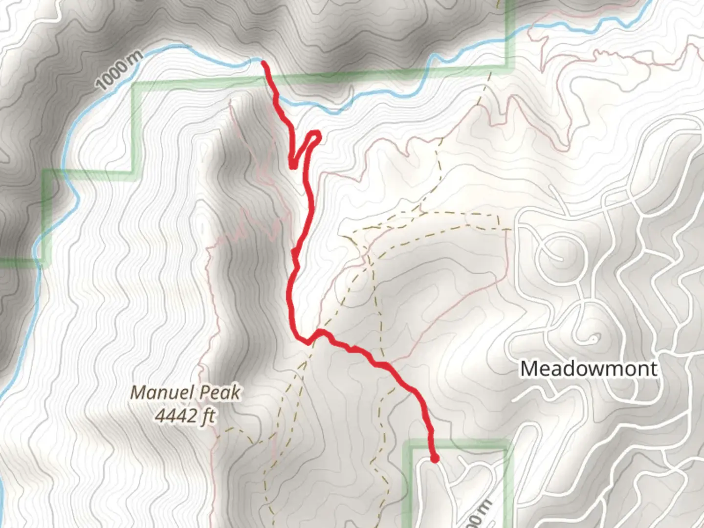 An image depicting the trail San Antonio Creek and its surrounding area.