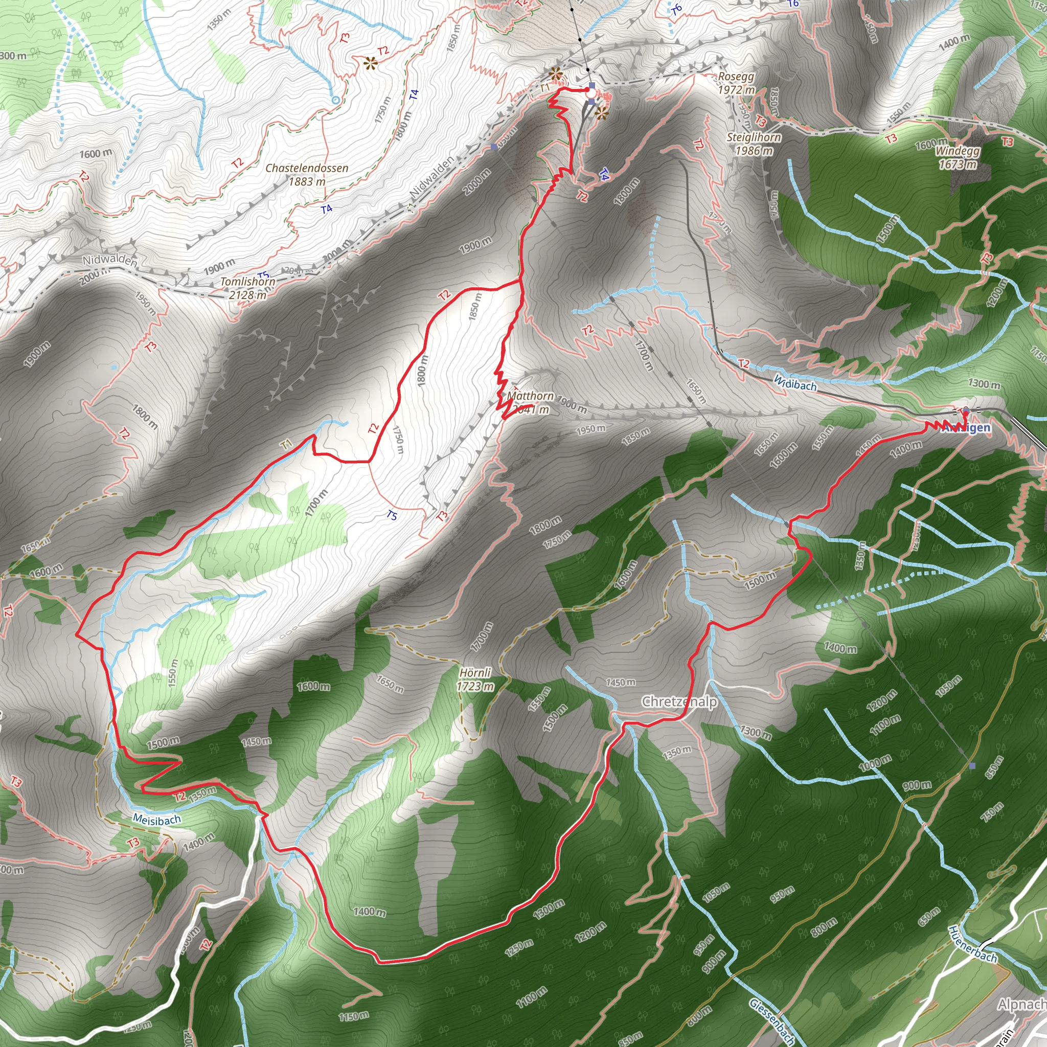 Pilatus - Matthorn - Fräkmünt - Ämsigen mobile static map