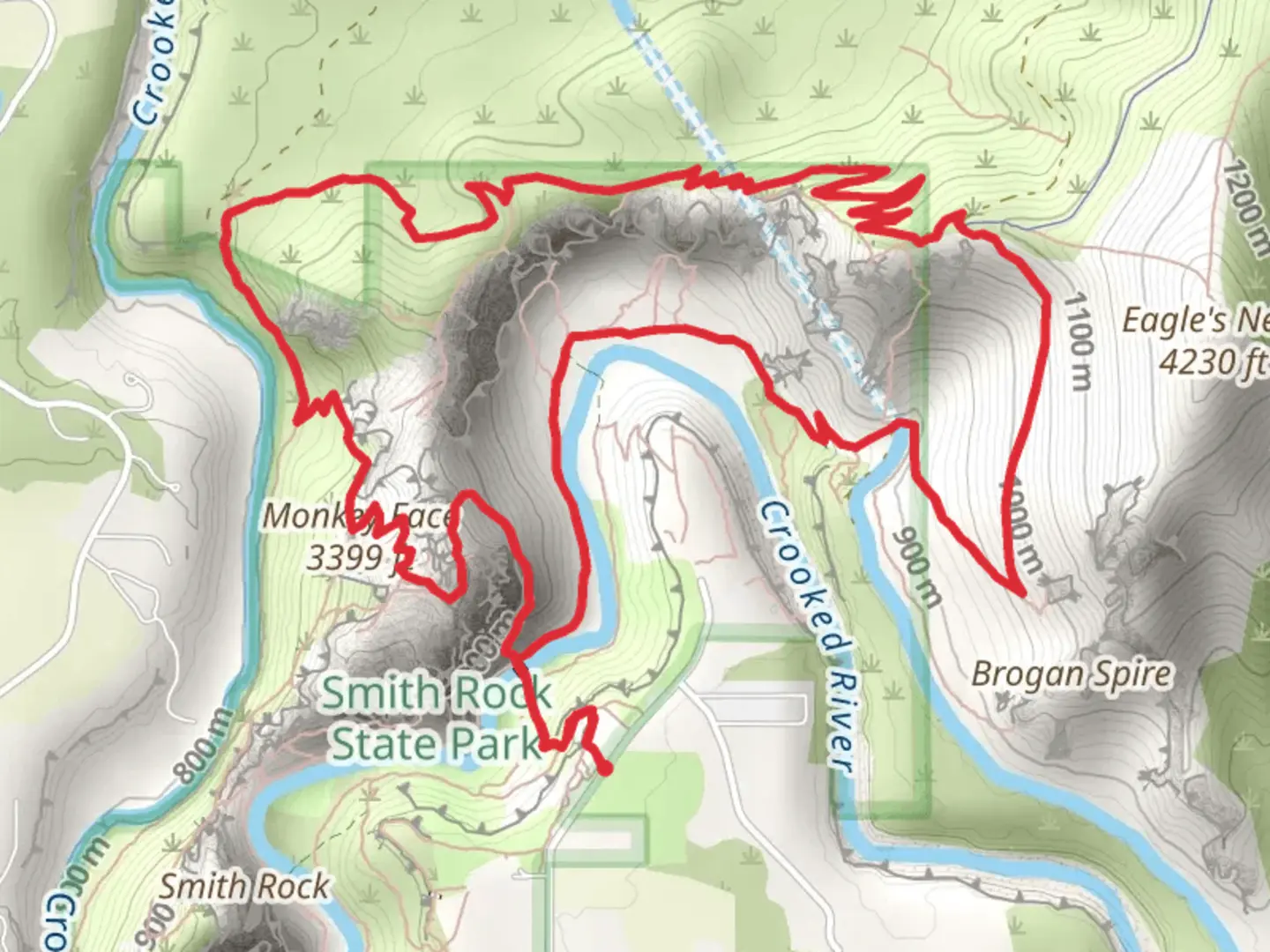 An image depicting the trail Misery Ridge and Wolf Tree Loop Trail and its surrounding area.