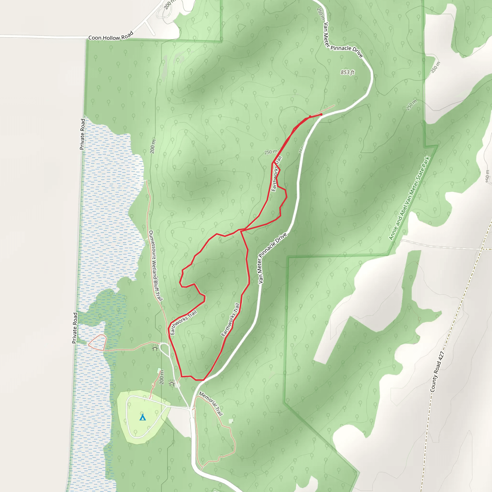 Earthworks Loop Trail mobile static map