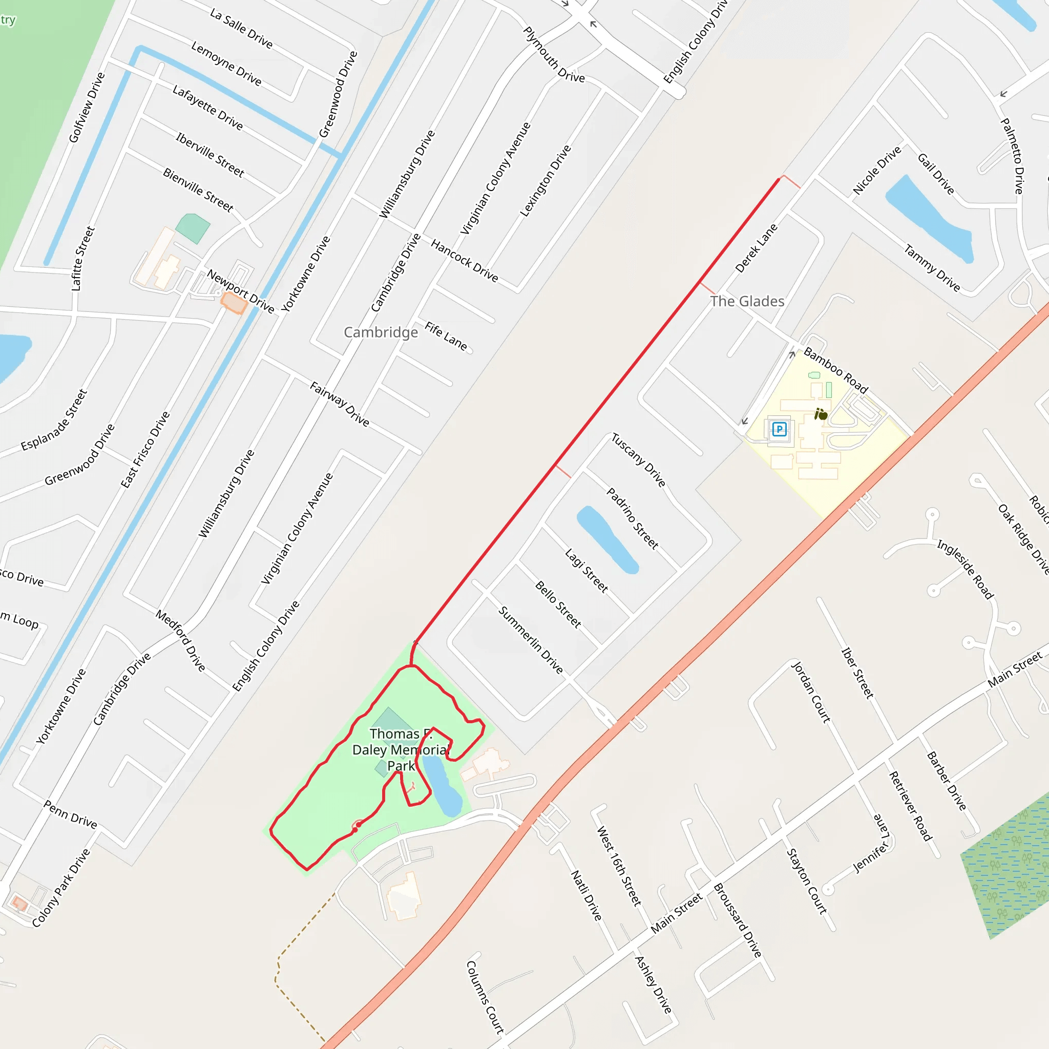 Thomas F Daley Memorial Park Loop mobile static map