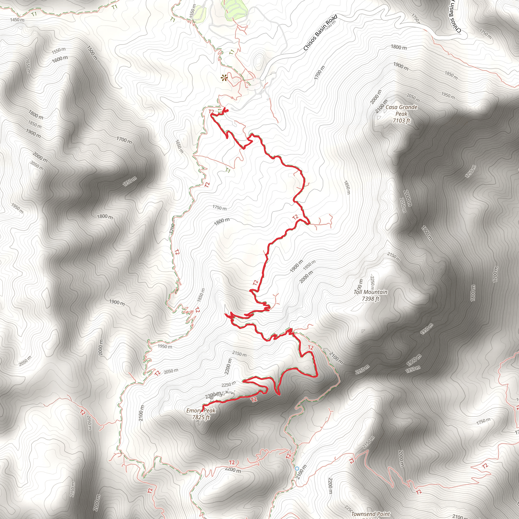 Emory Peak Trail mobile static map