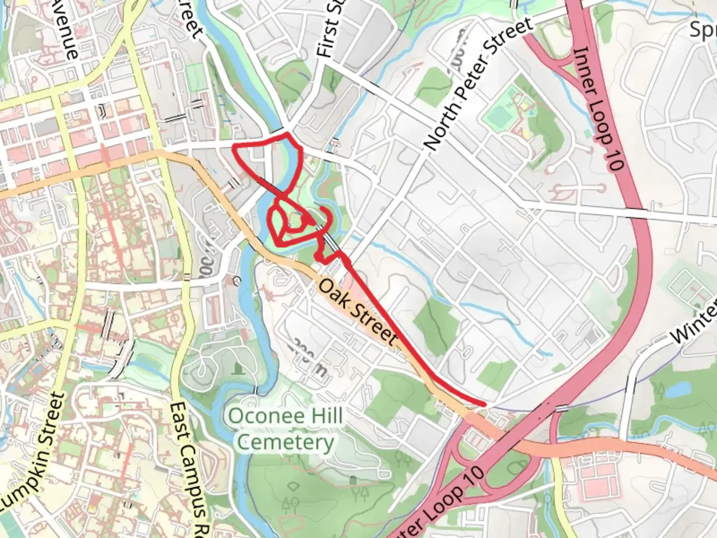 An image depicting the trail North Oconee River Greenway Loop and its surrounding area.