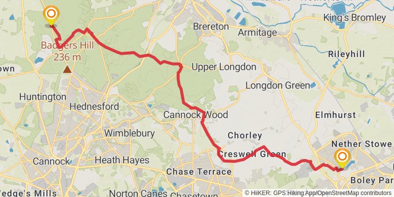 Staffordshire Loop from Burton-upon-Trent stage 8 Map