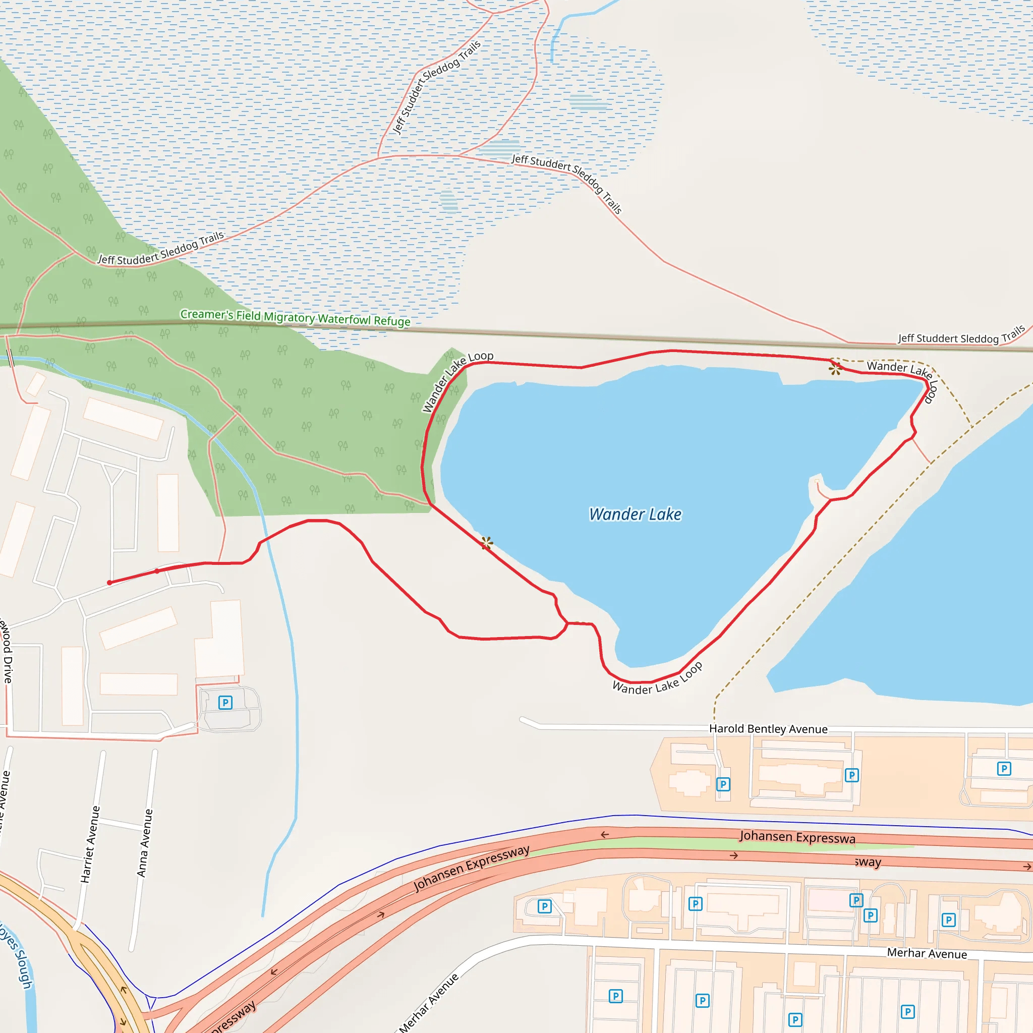 Wander Lake Loop mobile static map