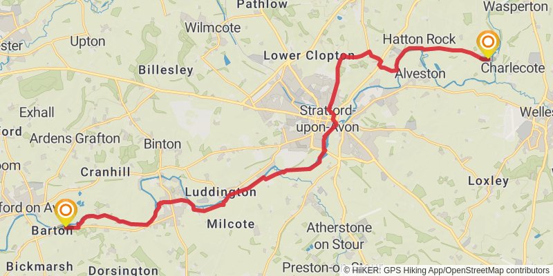 Shakespeare's Avon Way stage 5 Map