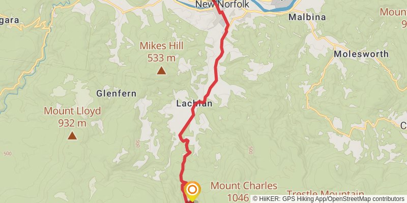 Tasmanian Trail stage 20 Map