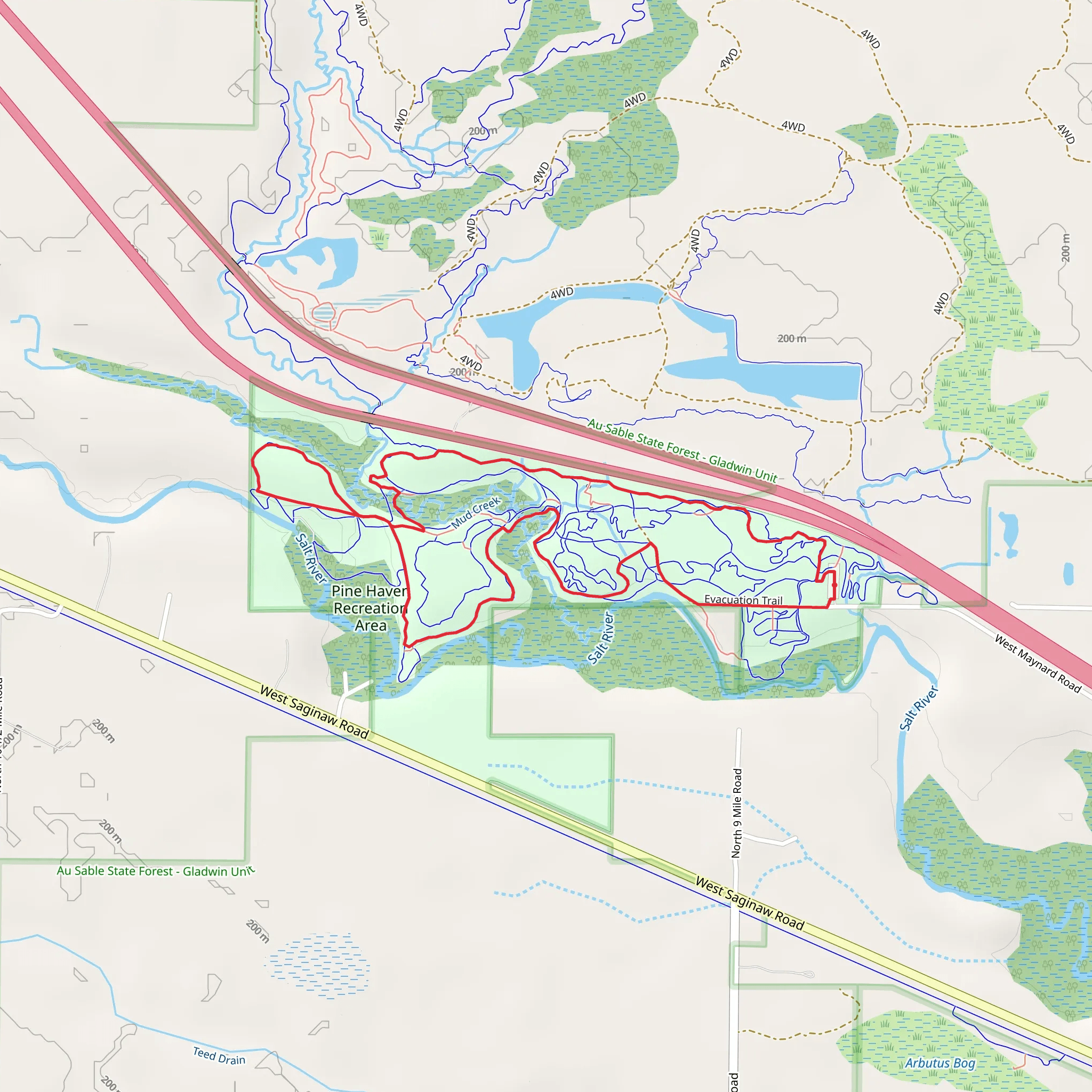 Pine Haven Recreational via Salt River Loop mobile static map