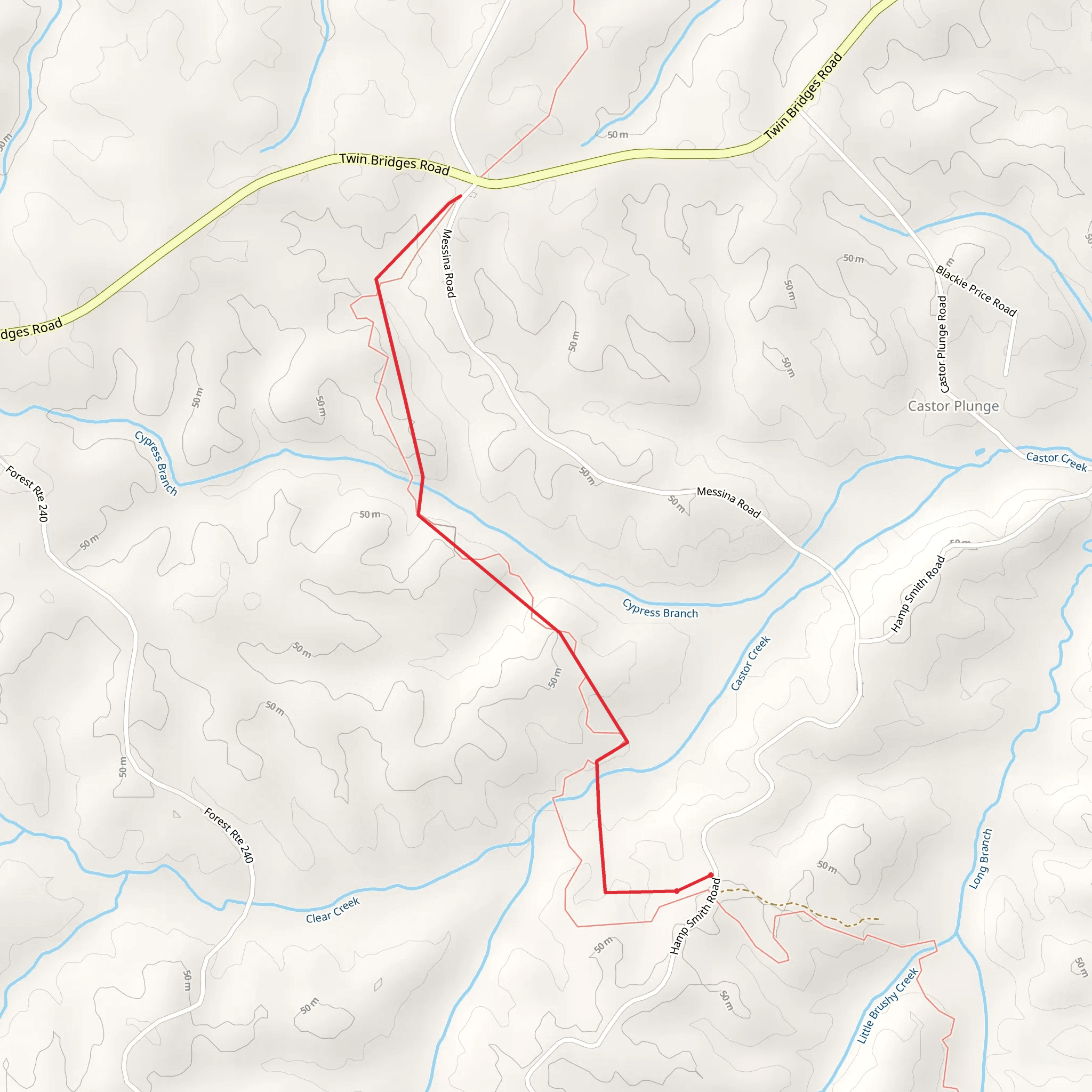 Castor Creek mobile static map