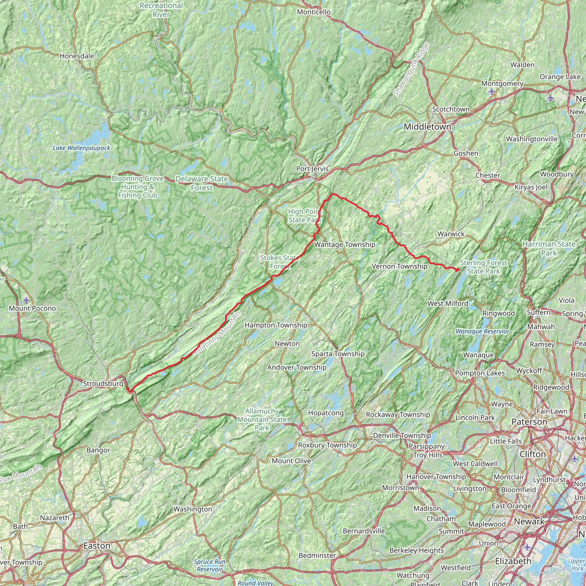Appalachian Trail - New Jersey mobile static map