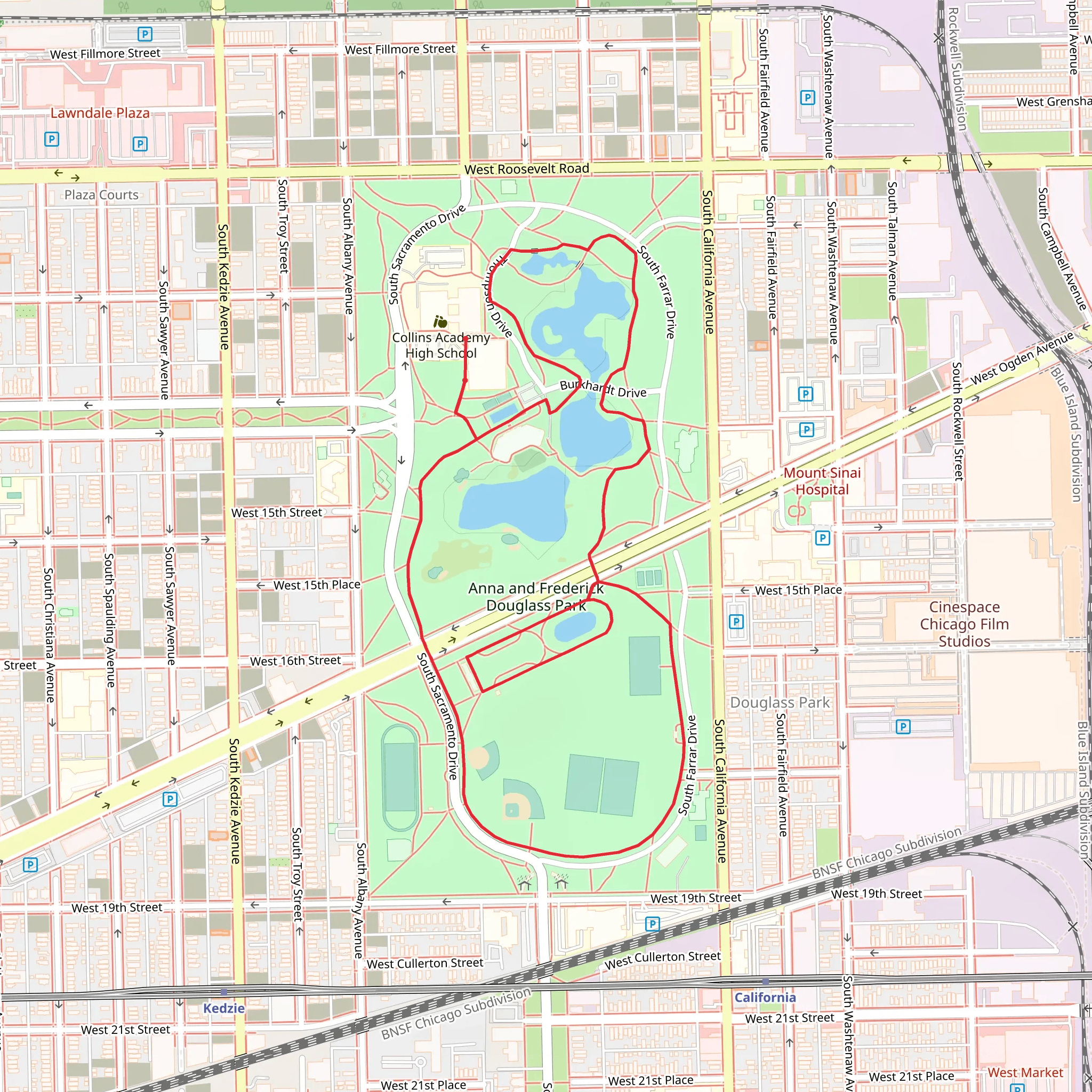 Anna and Frederick Douglass Park Loop mobile static map