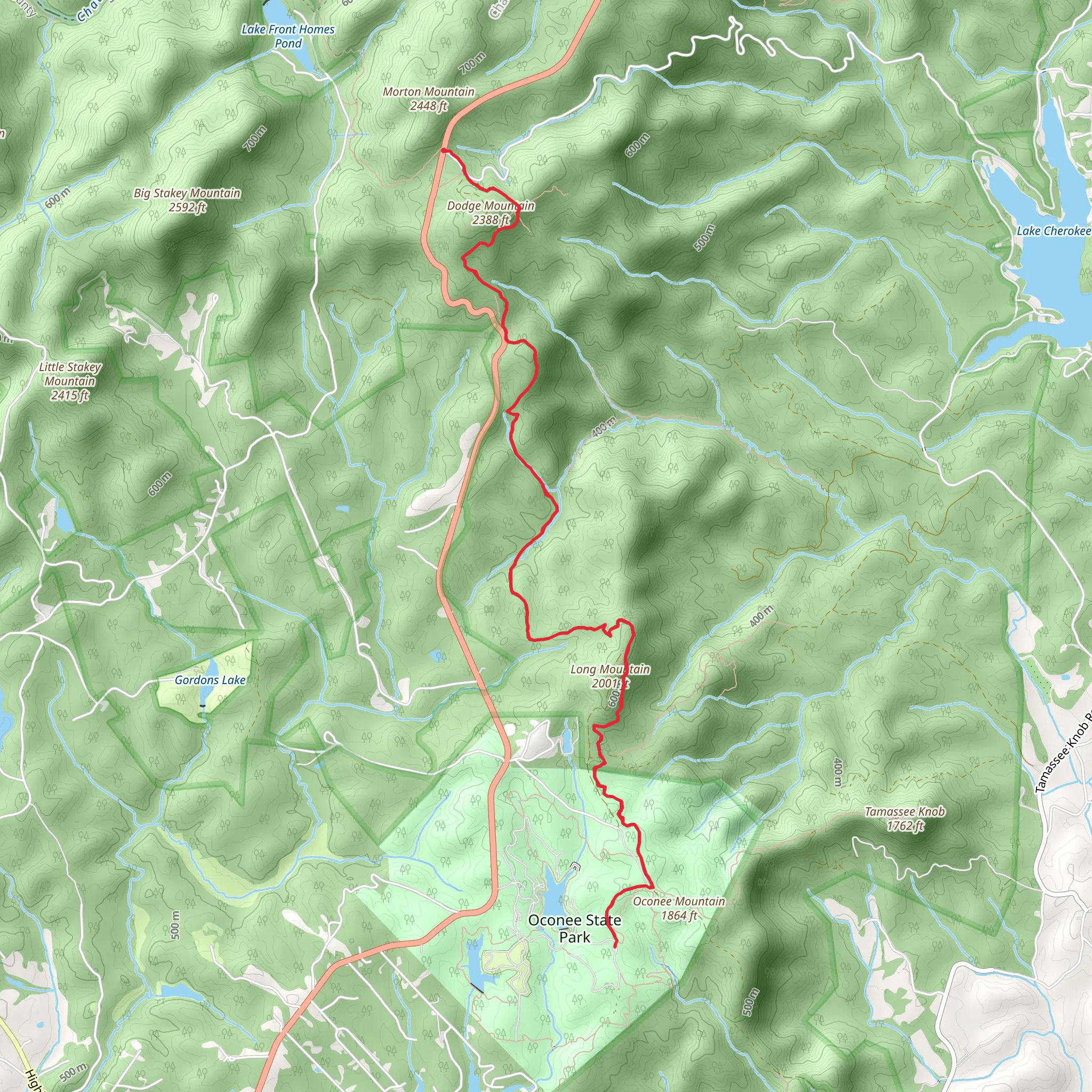 Foothills Trail - Morton Mountain mobile static map