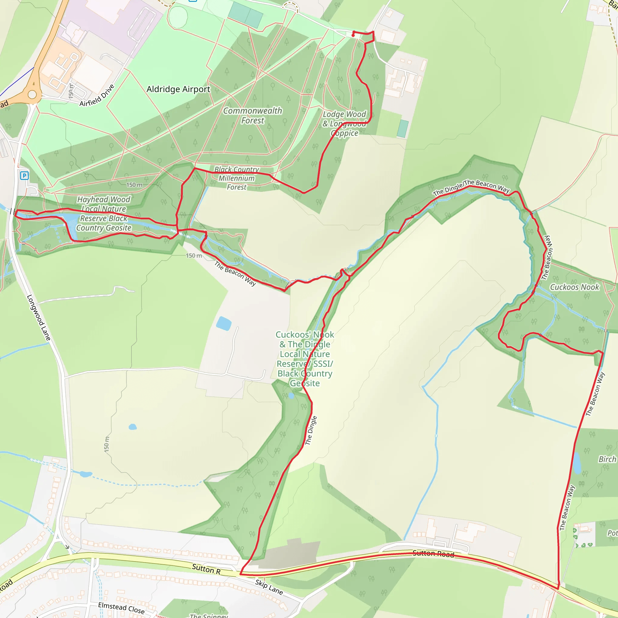 Hayhead Wood and The Dingle Loop mobile static map