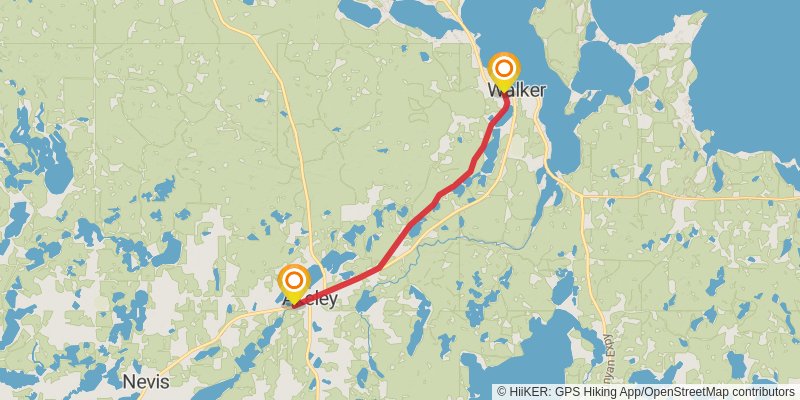 Paul Bunyon Heartland Trail stage 2 Map