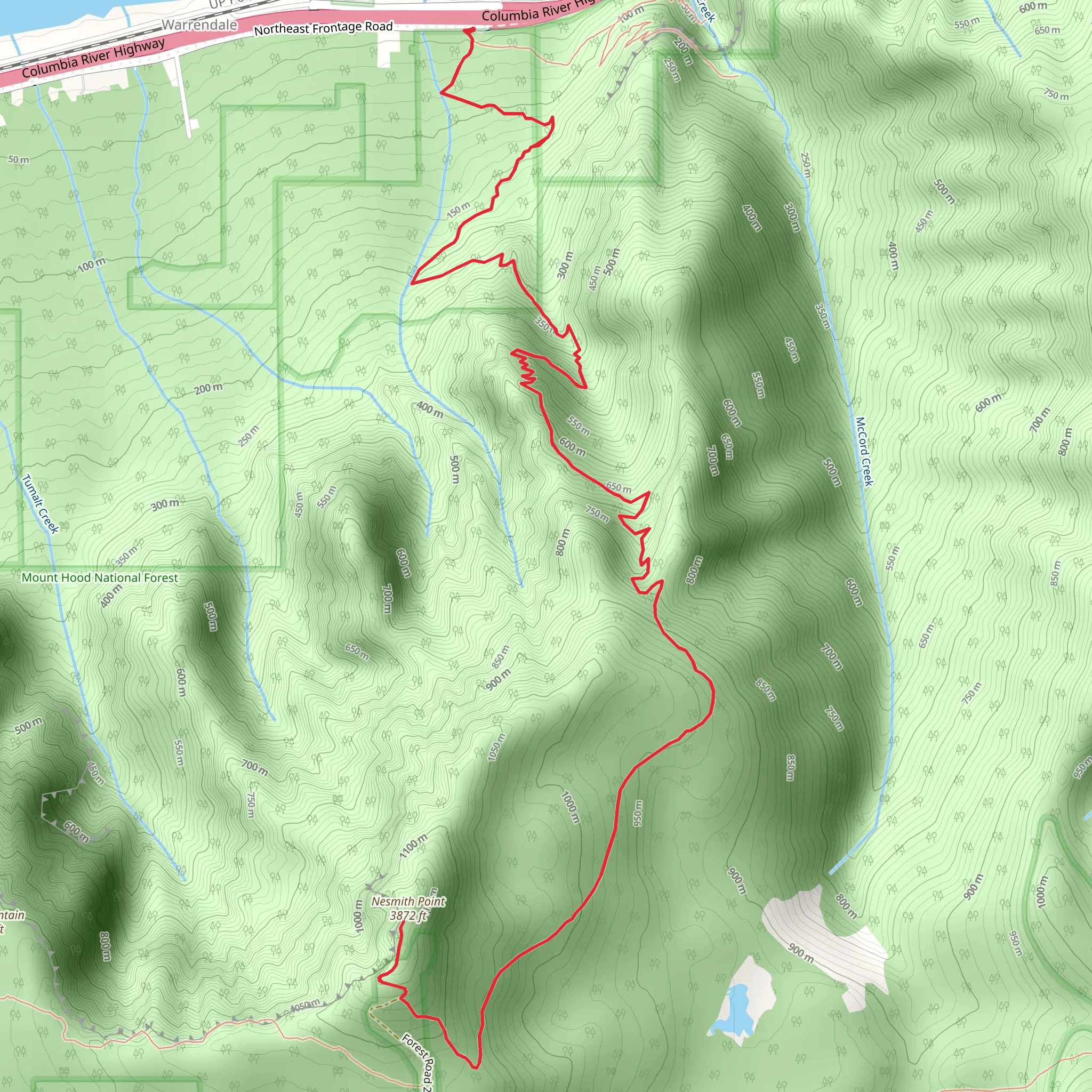 Nesmith Point Trail mobile static map