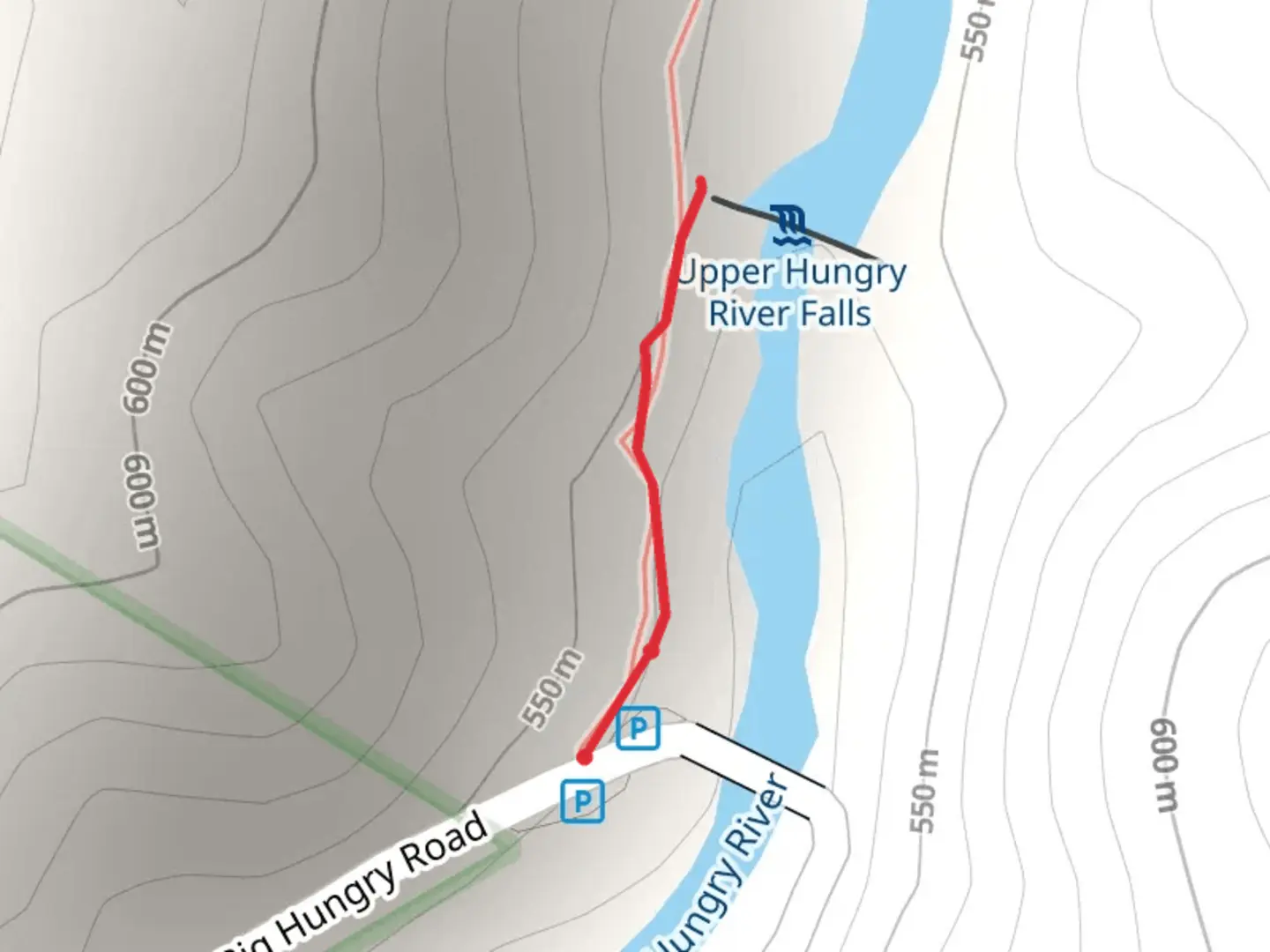 An image depicting the trail Big Hungry Road and its surrounding area.
