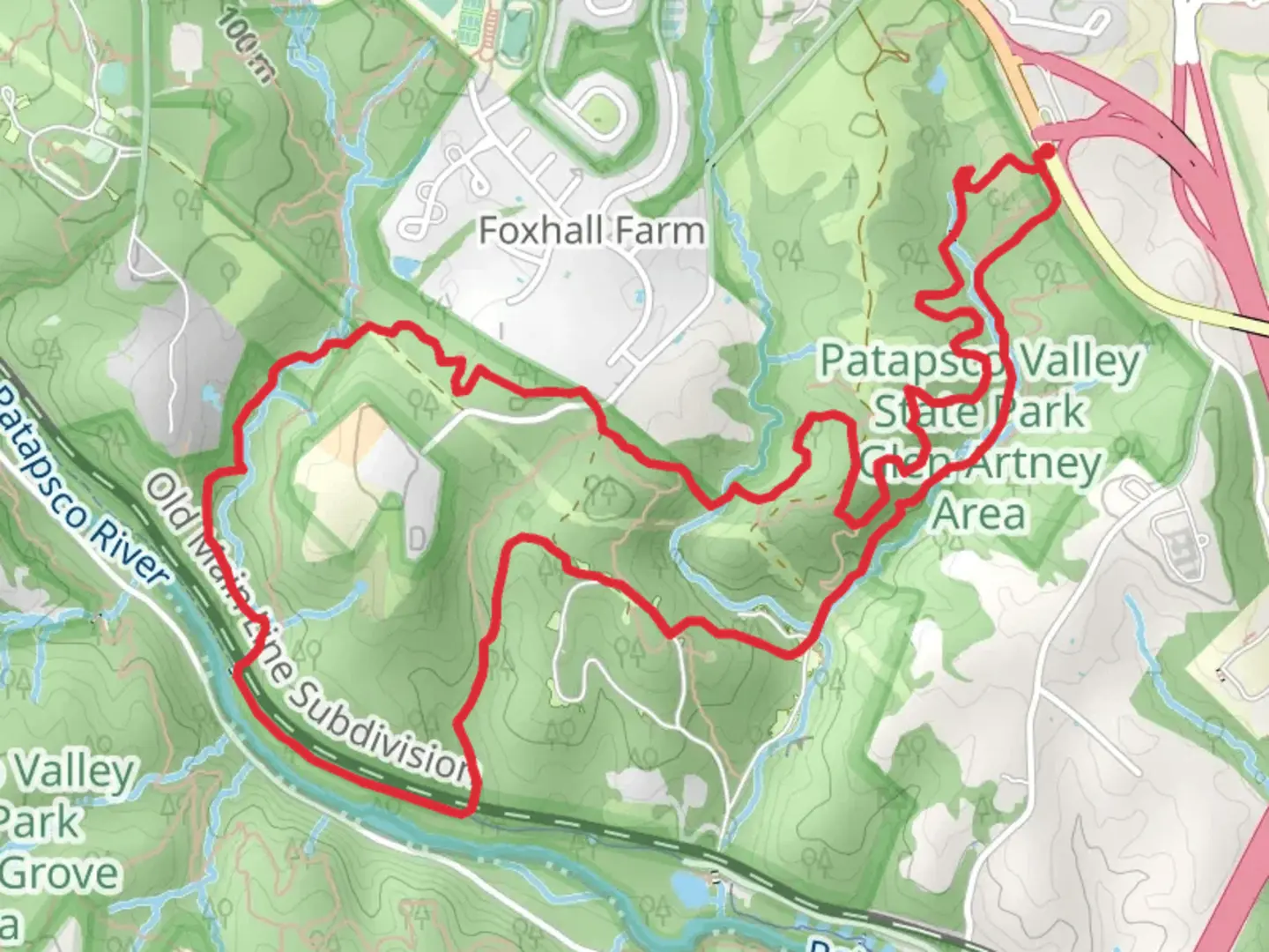 An image depicting the trail Soapstone, Santee Branch and Grist Mill Loop Trail and its surrounding area.