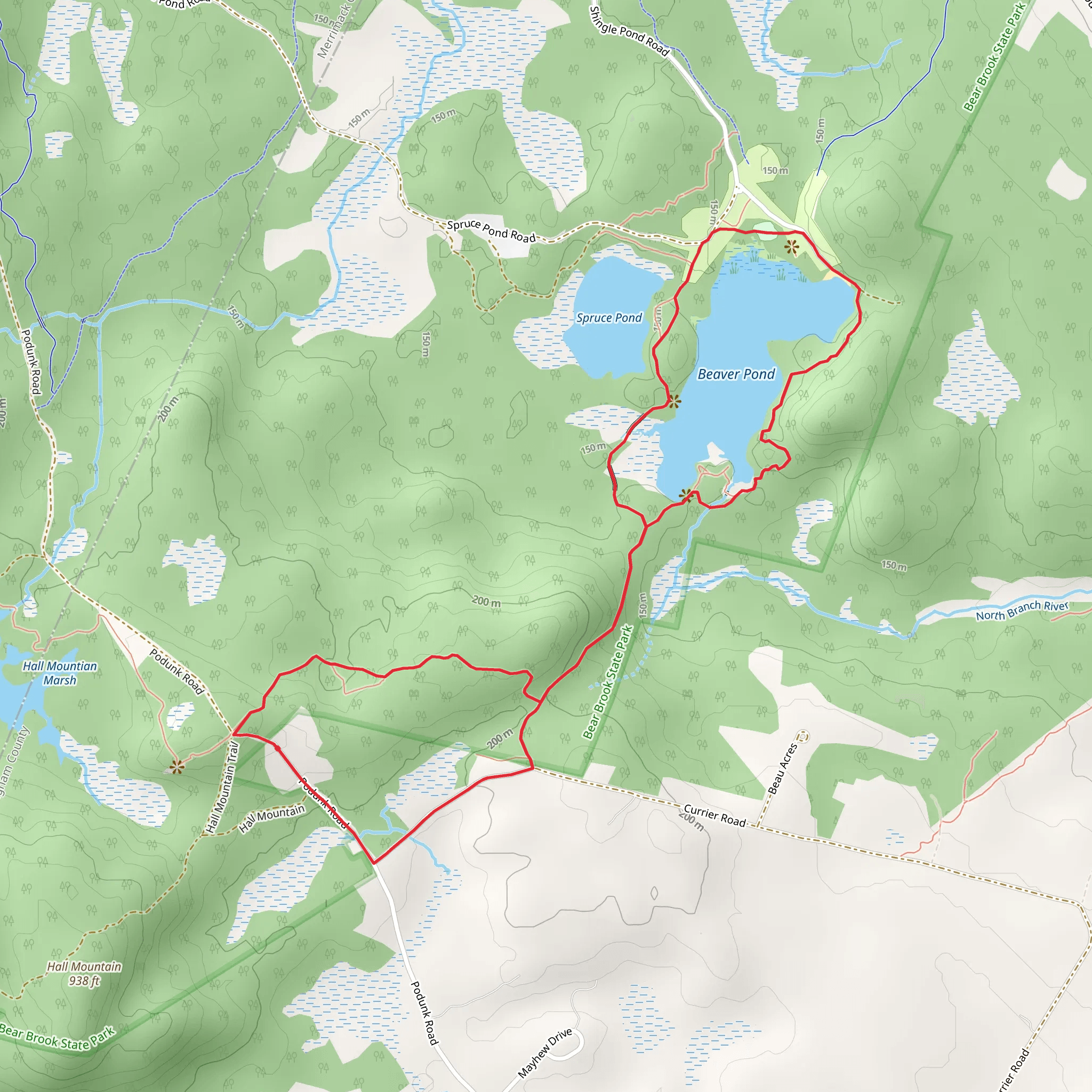 Beaver Pond and Spruce Pond Loop via Lynx Trail mobile static map