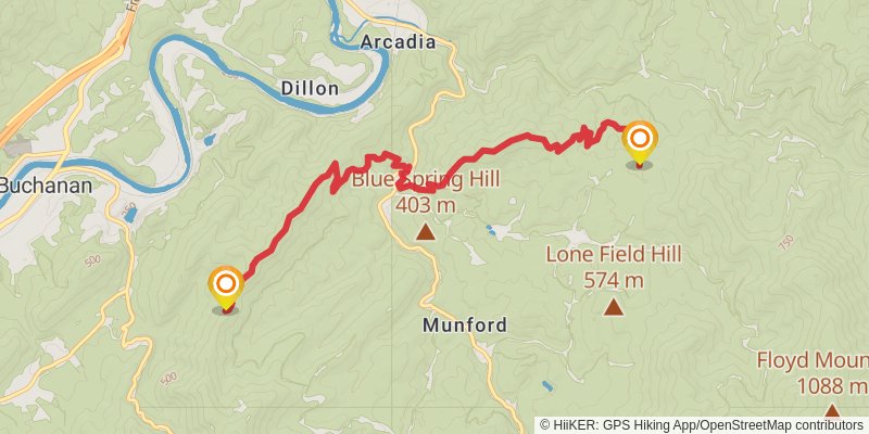 Appalachian Trail - Virginia stage 29 Map