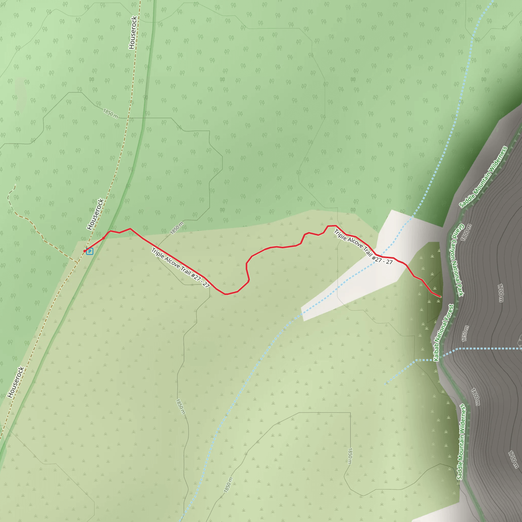Triple Alcove Trail mobile static map