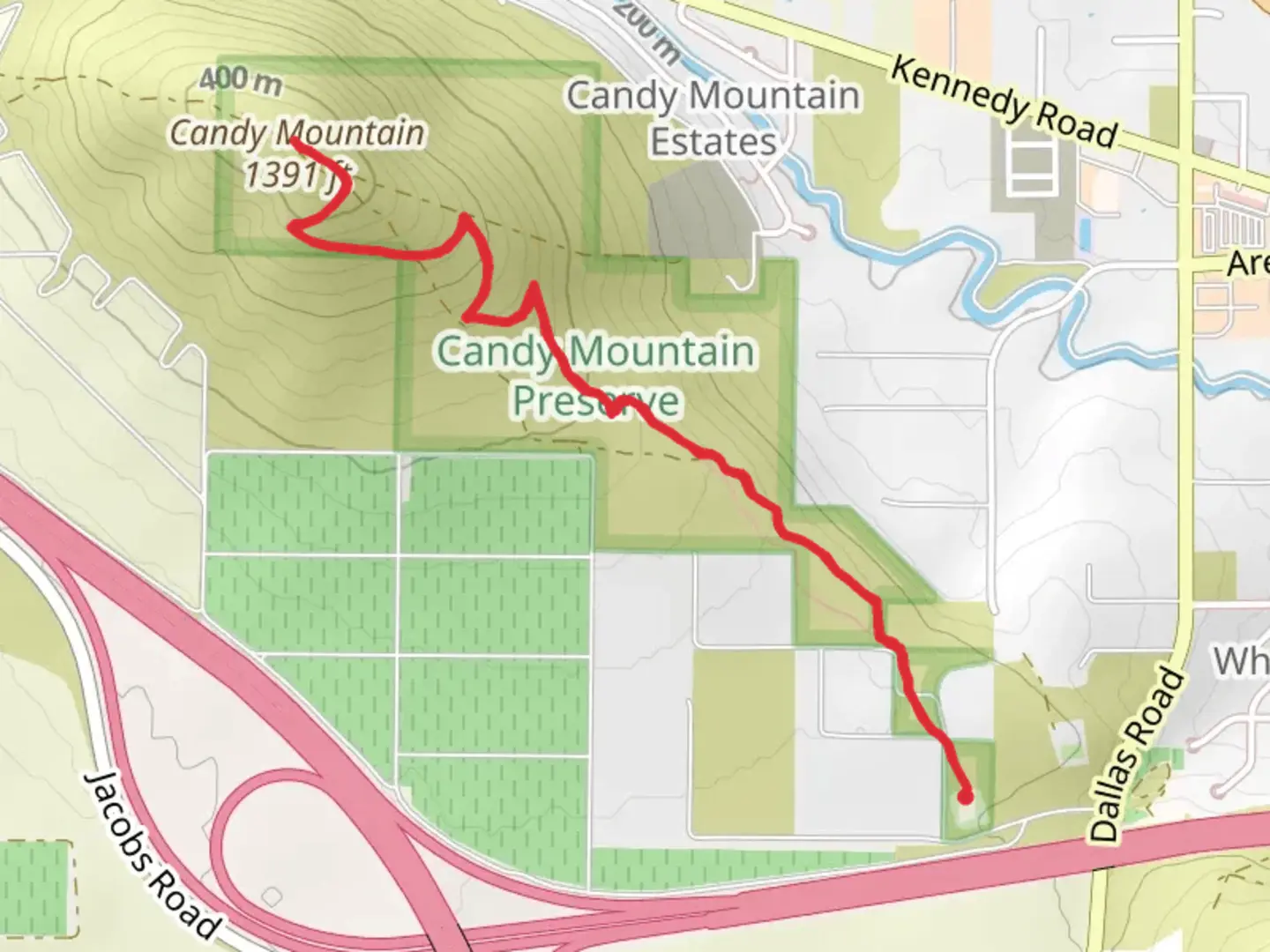 An image depicting the trail Candy Mountain Trail and its surrounding area.