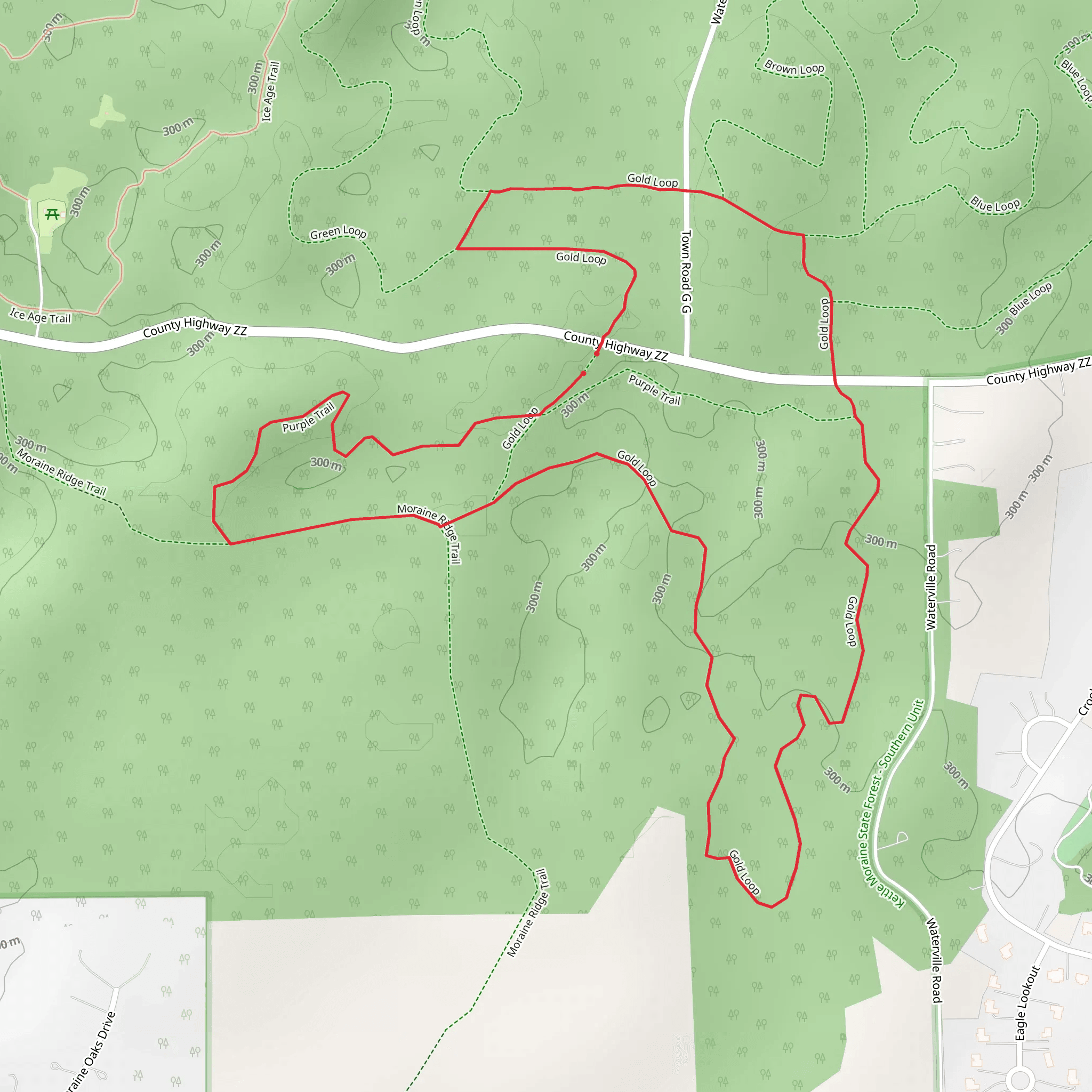 Gold Loop and Moraine Ridge Trail mobile static map