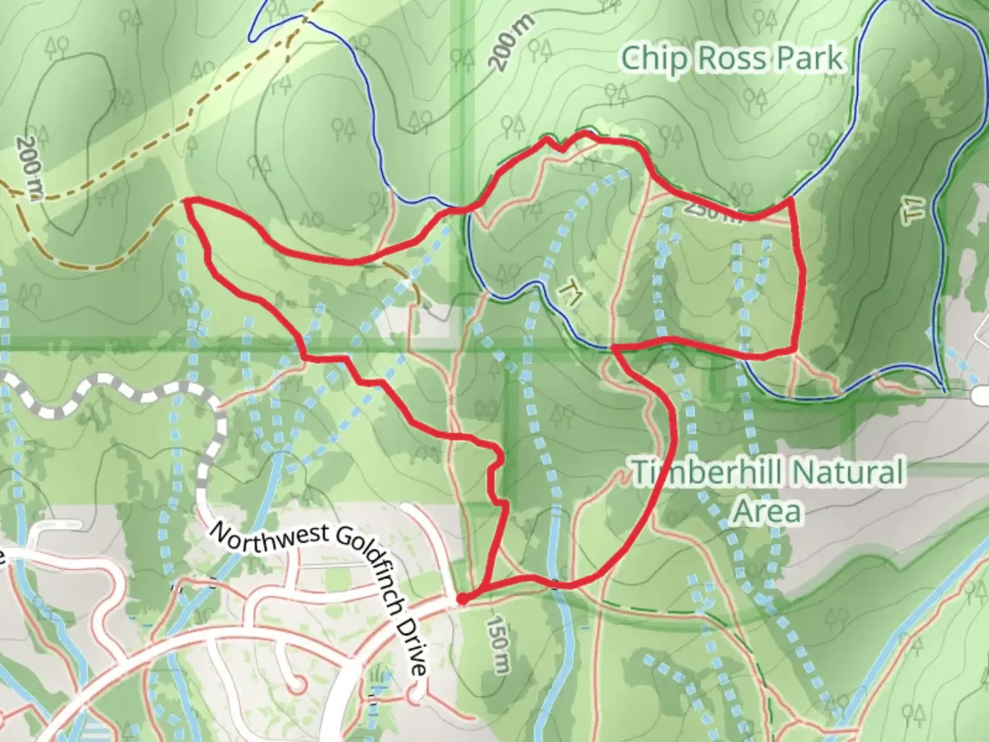 An image depicting the trail Quircus Meadow and Main Chip Ross Loop Trail and its surrounding area.