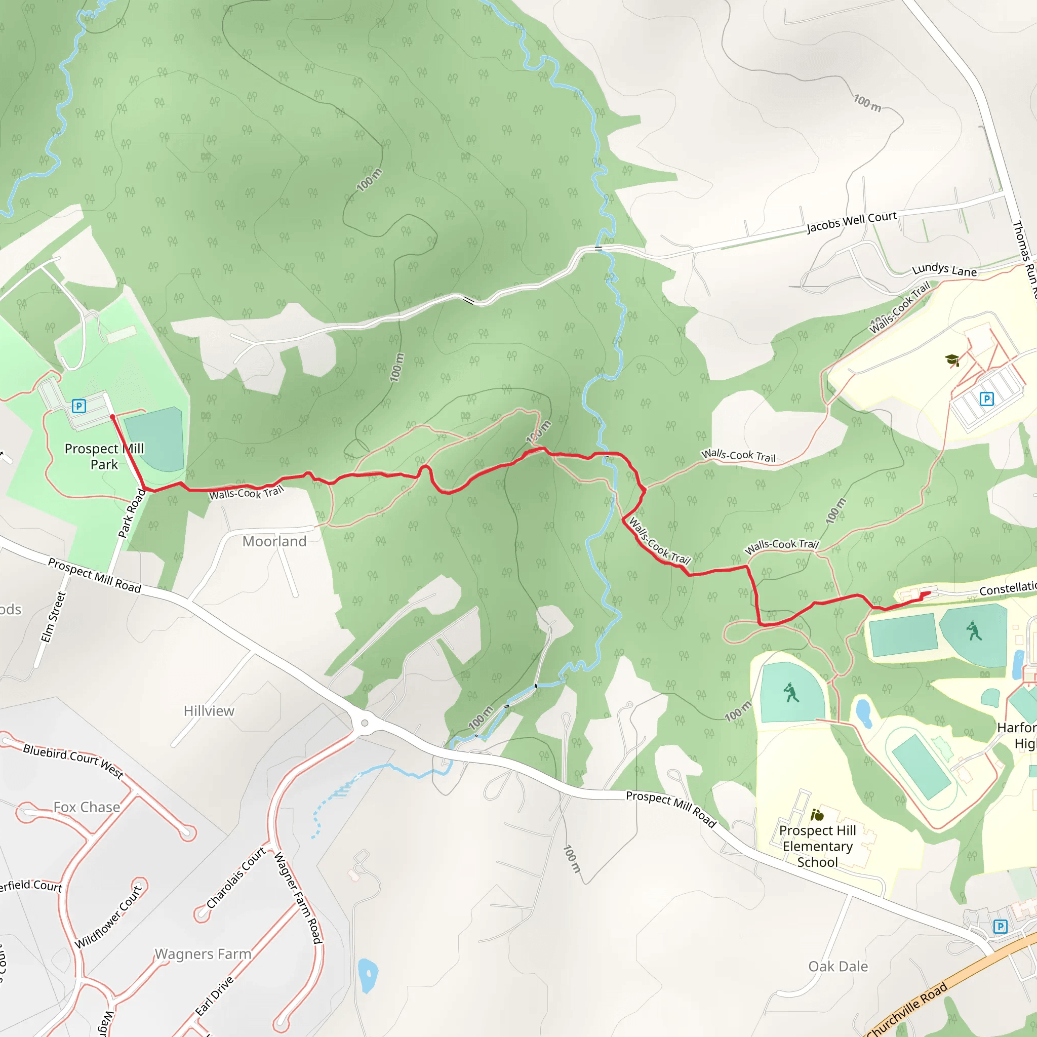 Prospect Mill Park to Harford County mobile static map