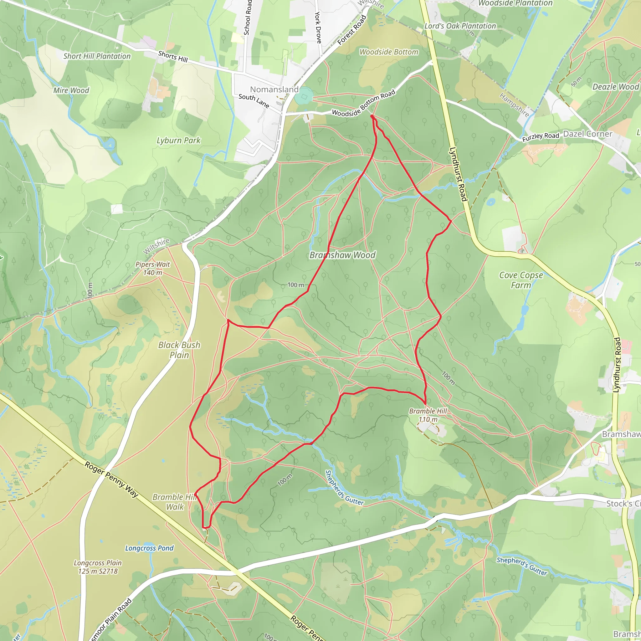 Bramshaw Wood Loop mobile static map
